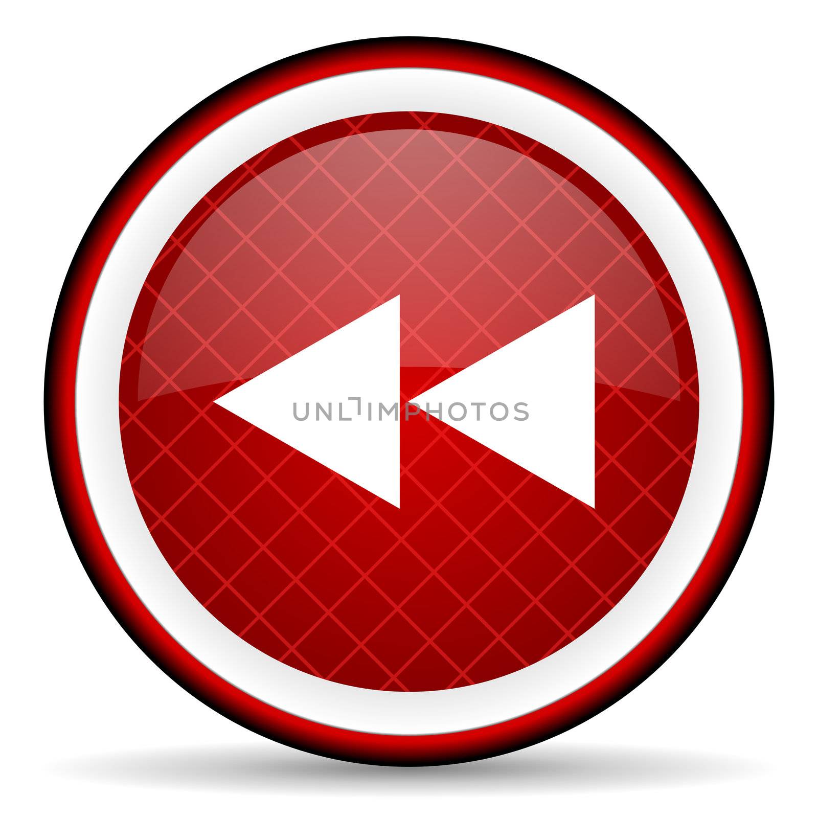 scroll red glossy icon on white background