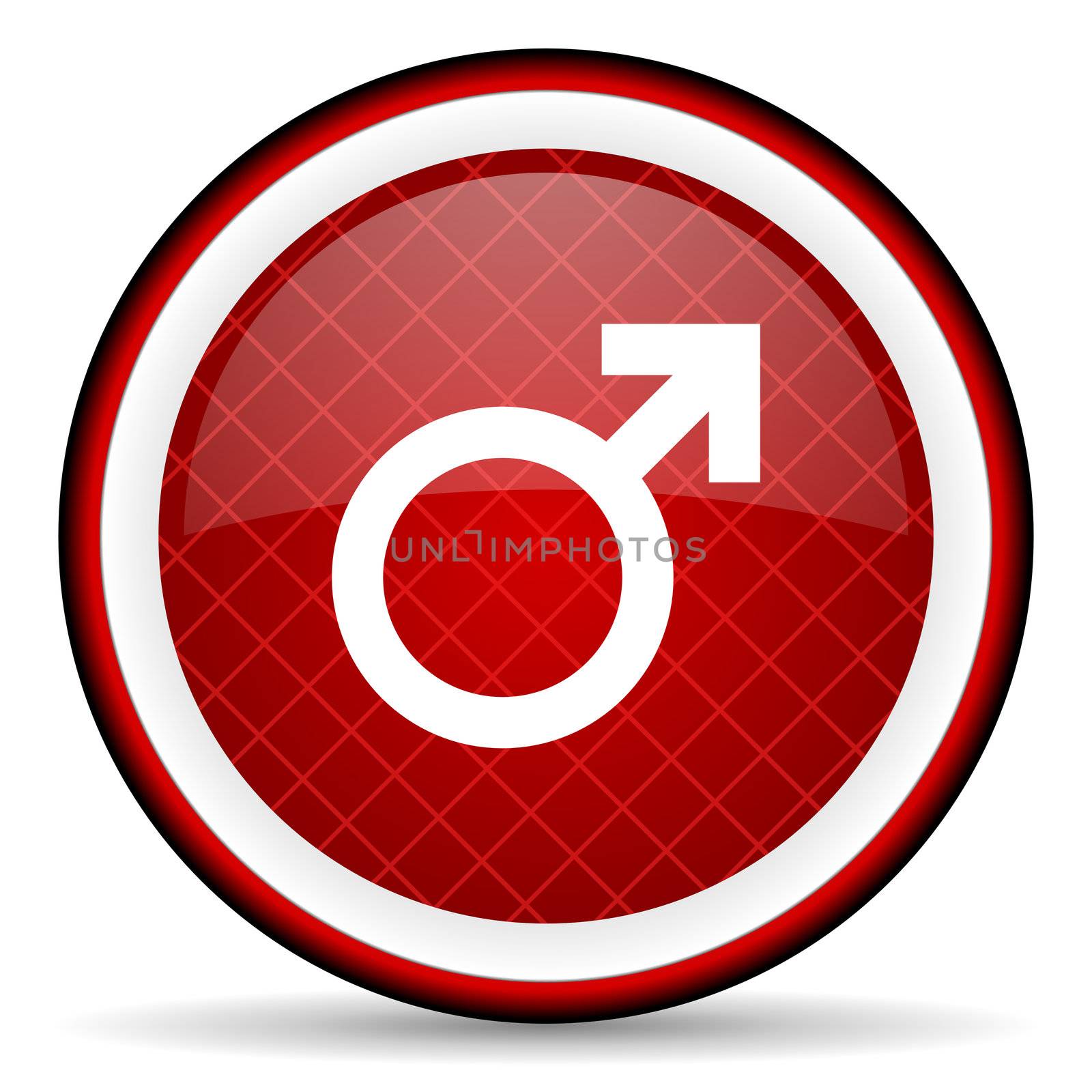 sex red glossy icon on white background