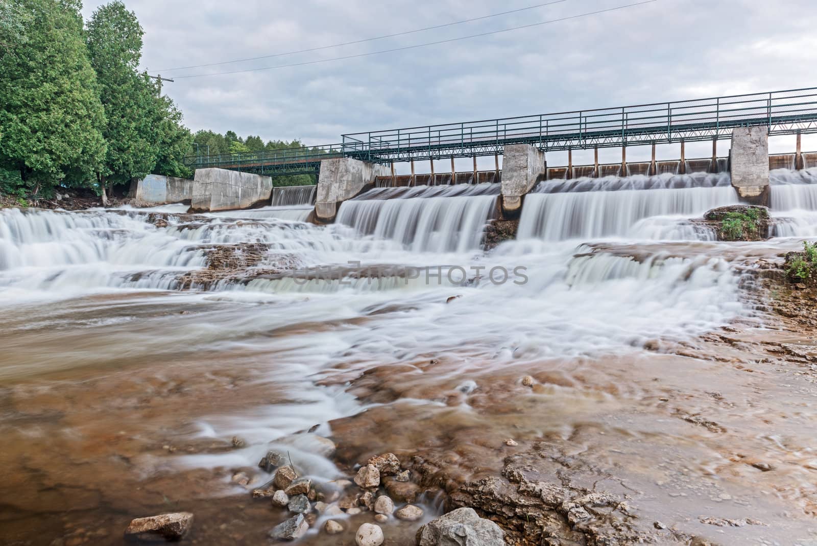 Scenic McGowan Falls at the Durham Conservation Area in Ontario, Canada