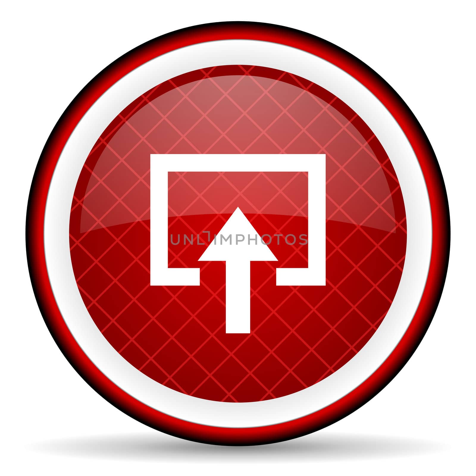enter red glossy icon on white background