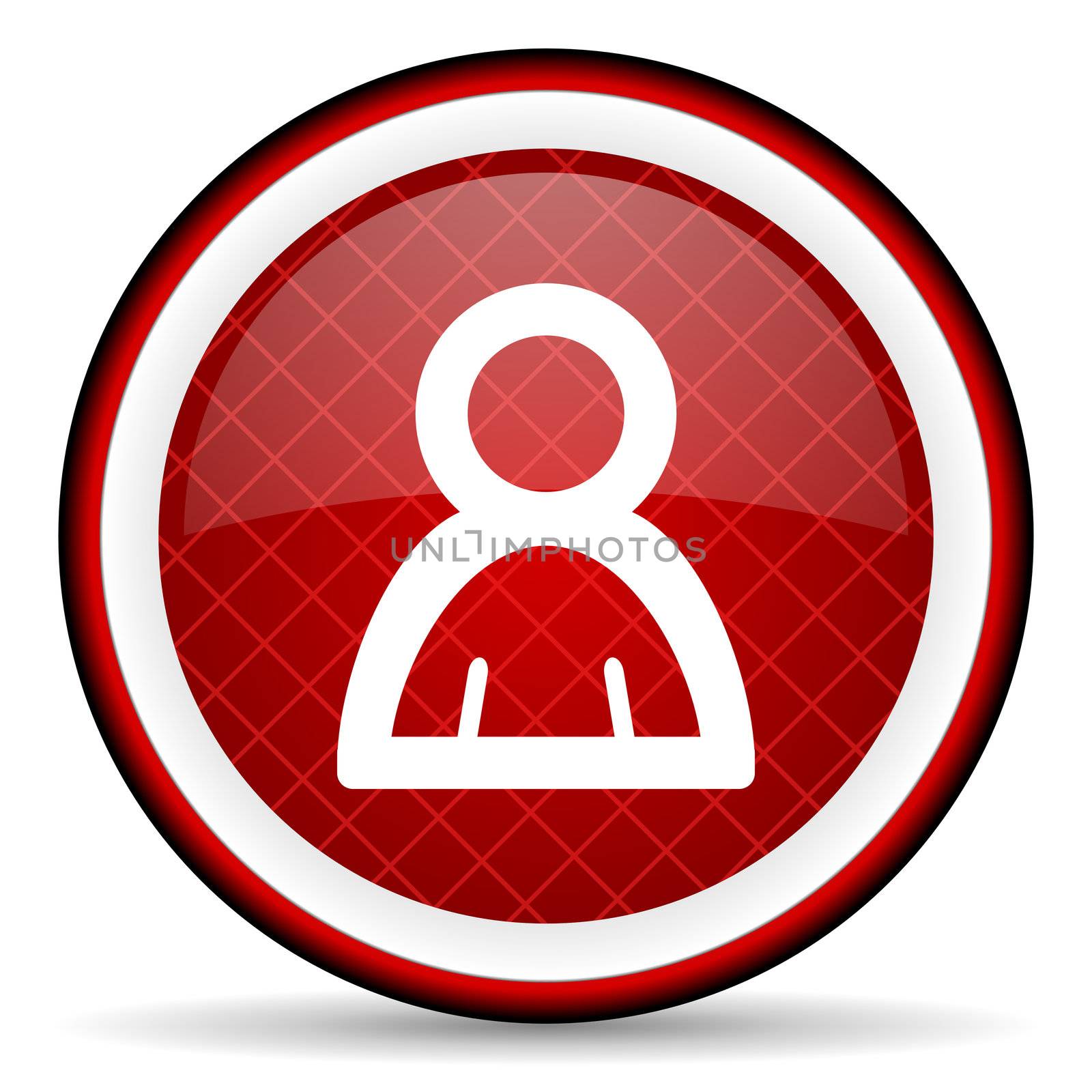 contact red glossy icon on white background