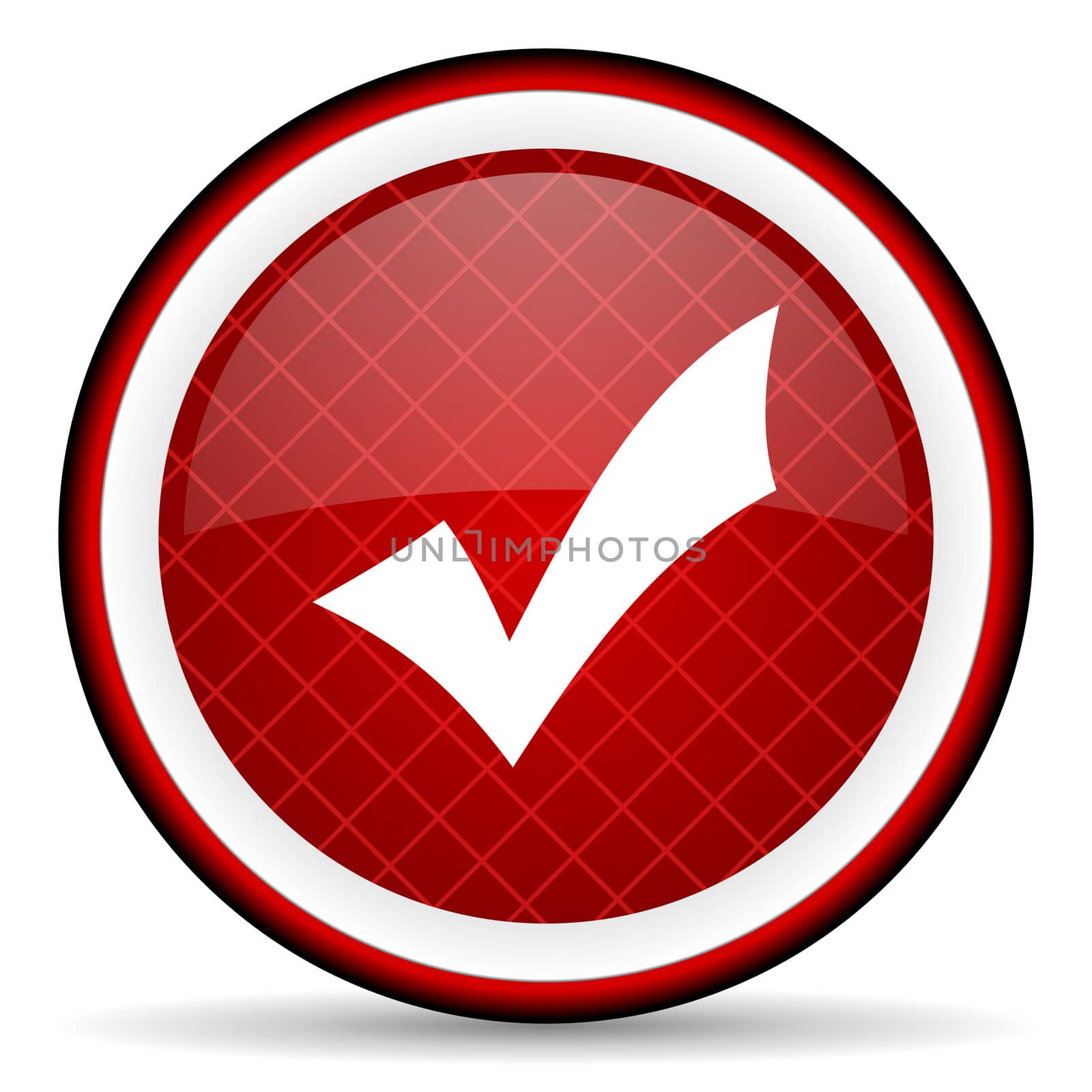 accept red glossy icon on white background