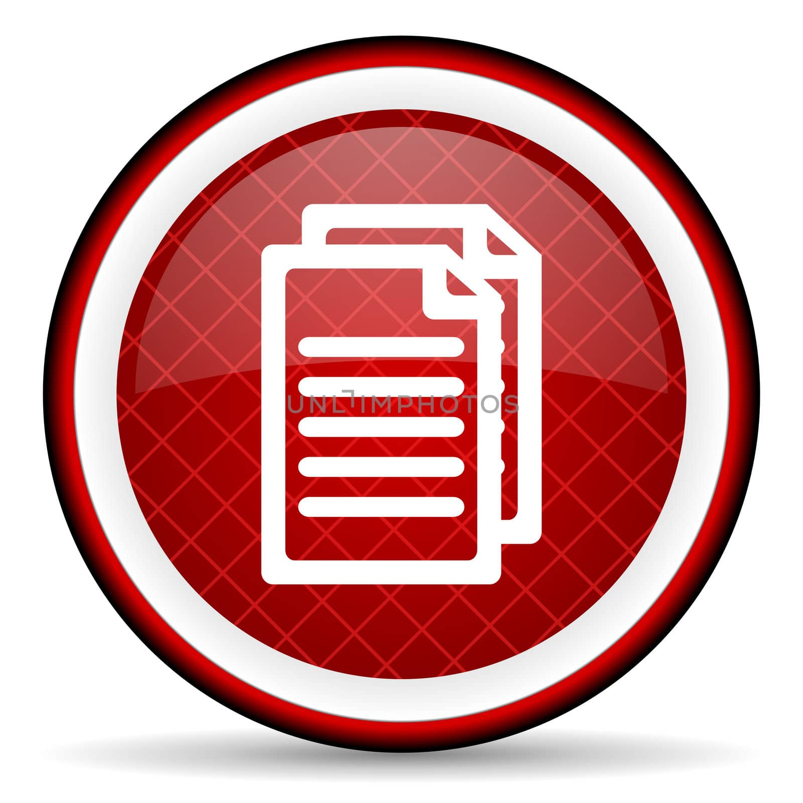 document red glossy icon on white background
