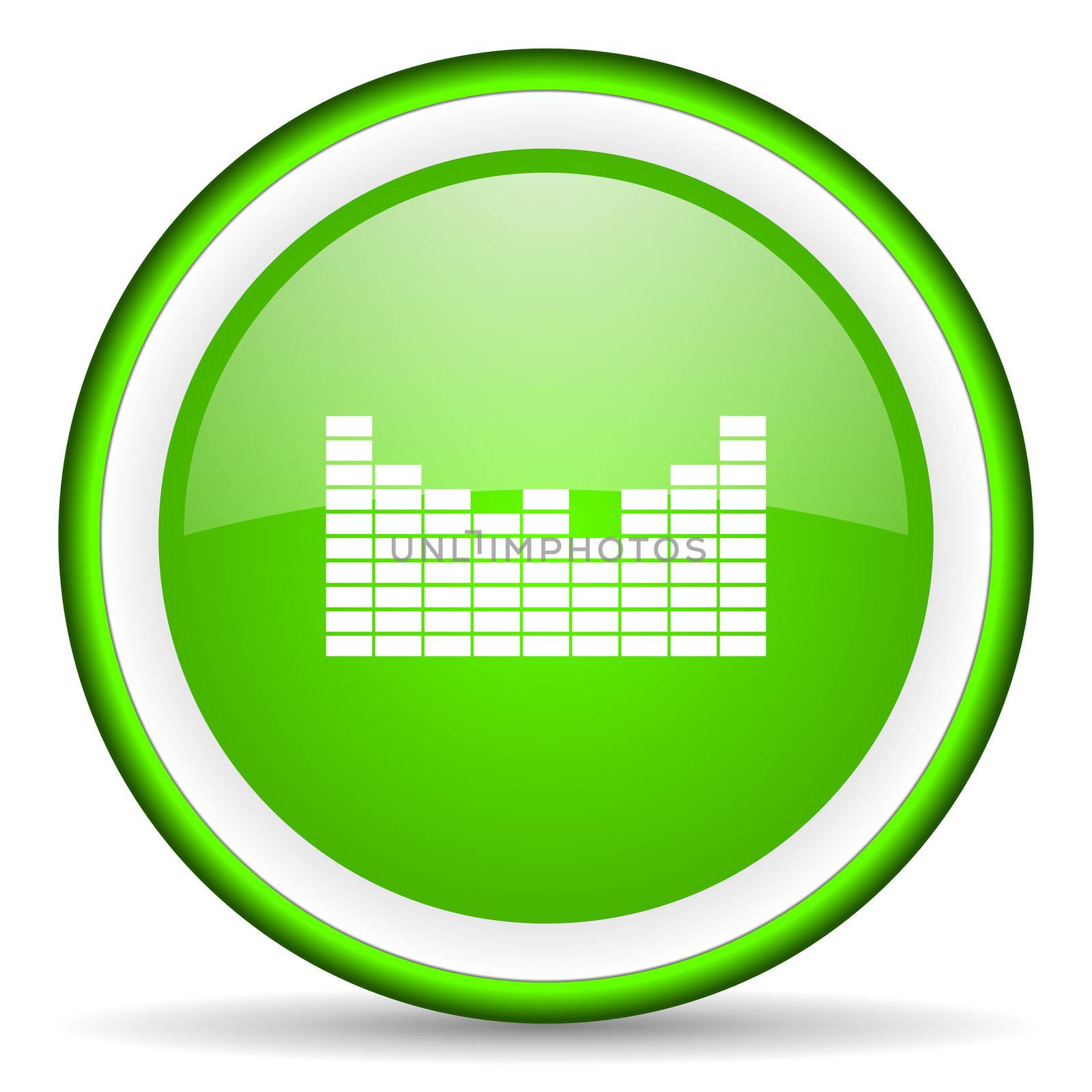 sound green glossy icon on white background