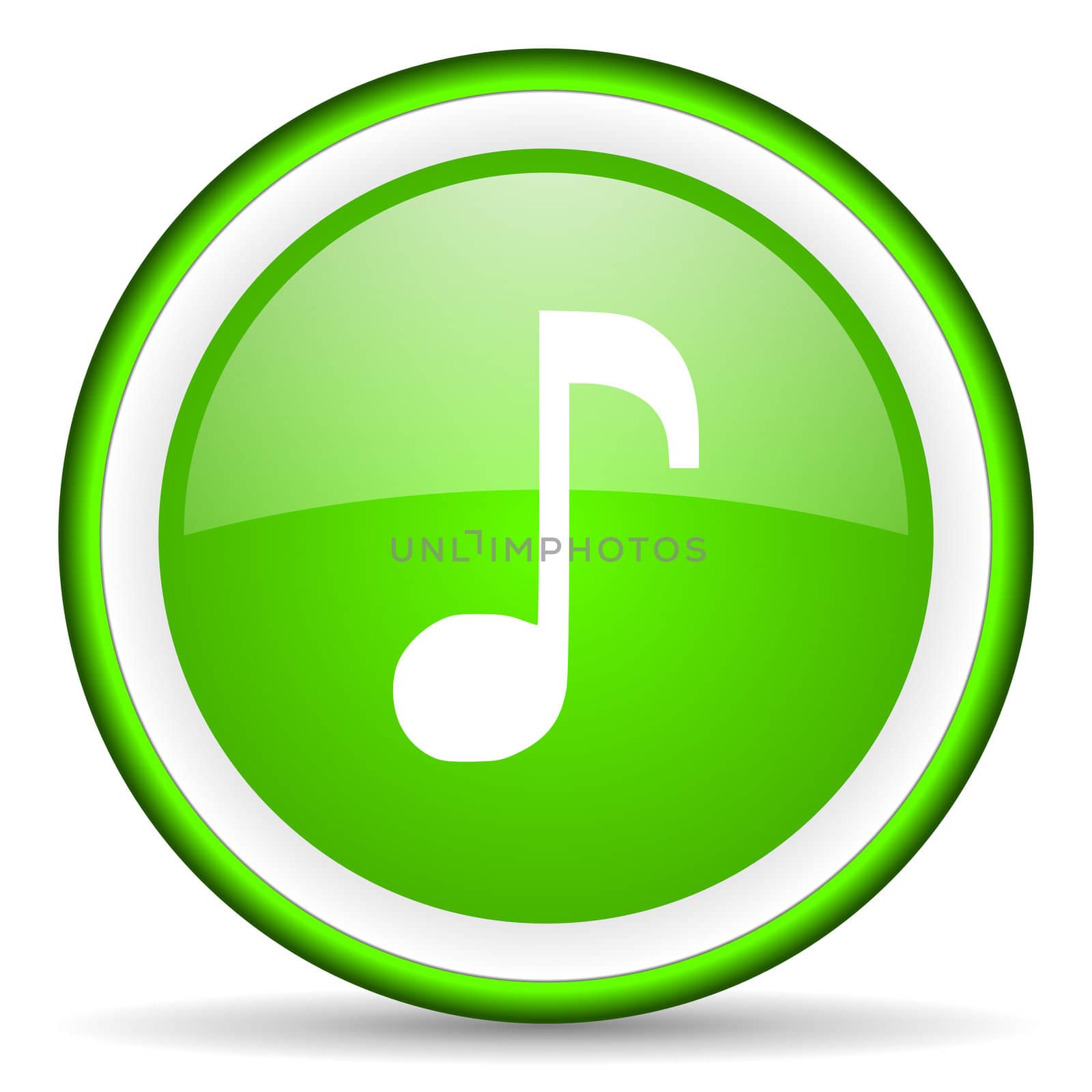 music green glossy icon on white background
