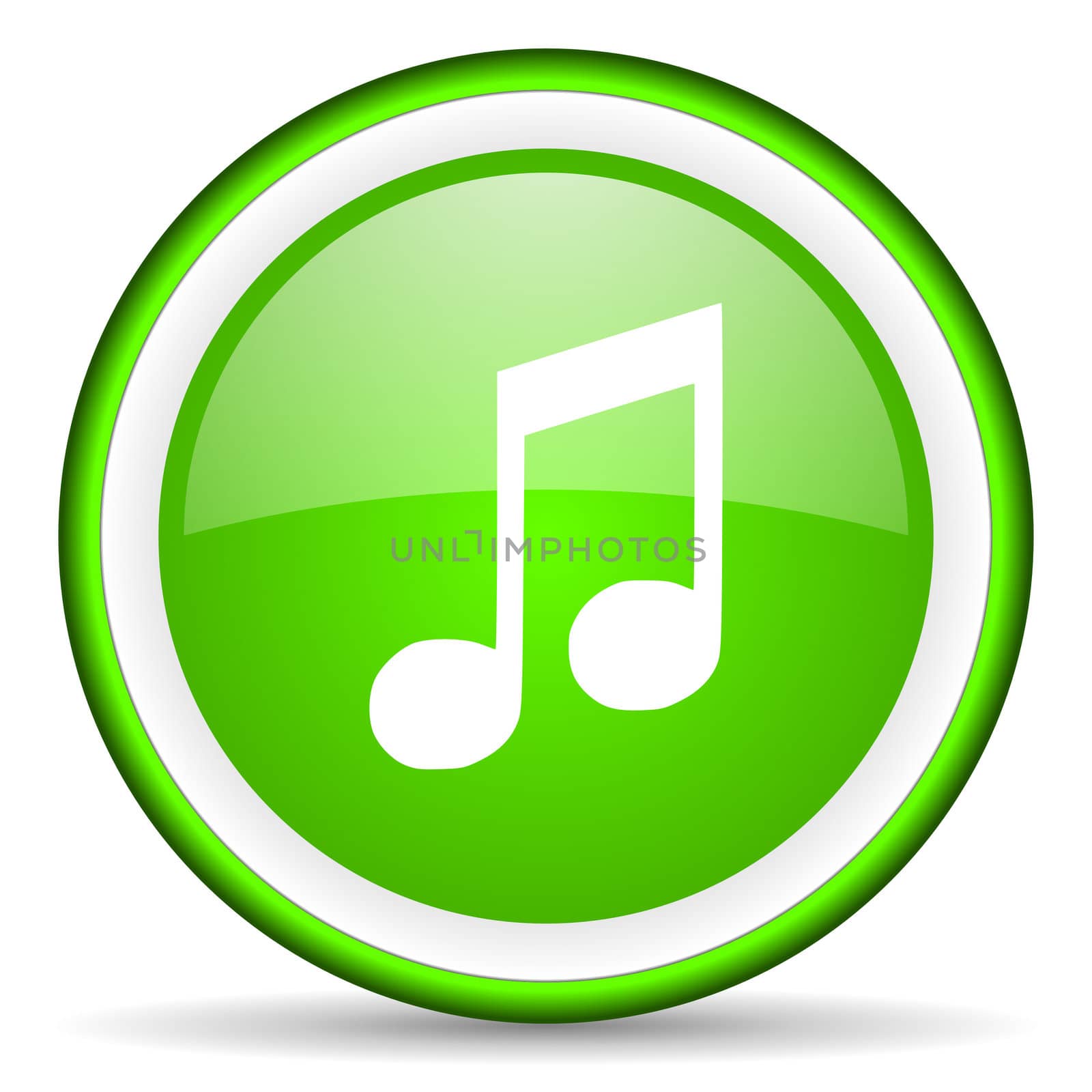 music green glossy icon on white background