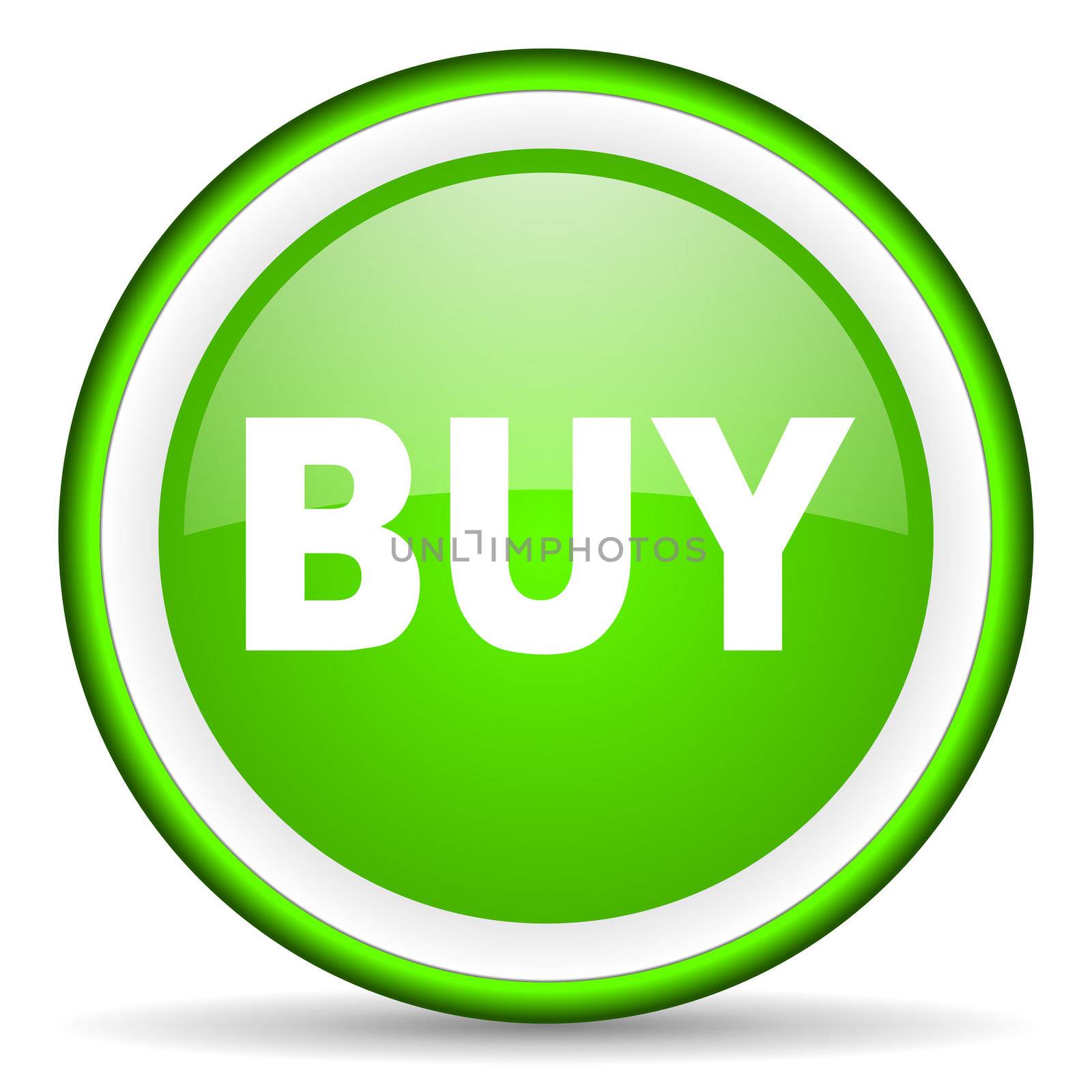 buy green glossy icon on white background