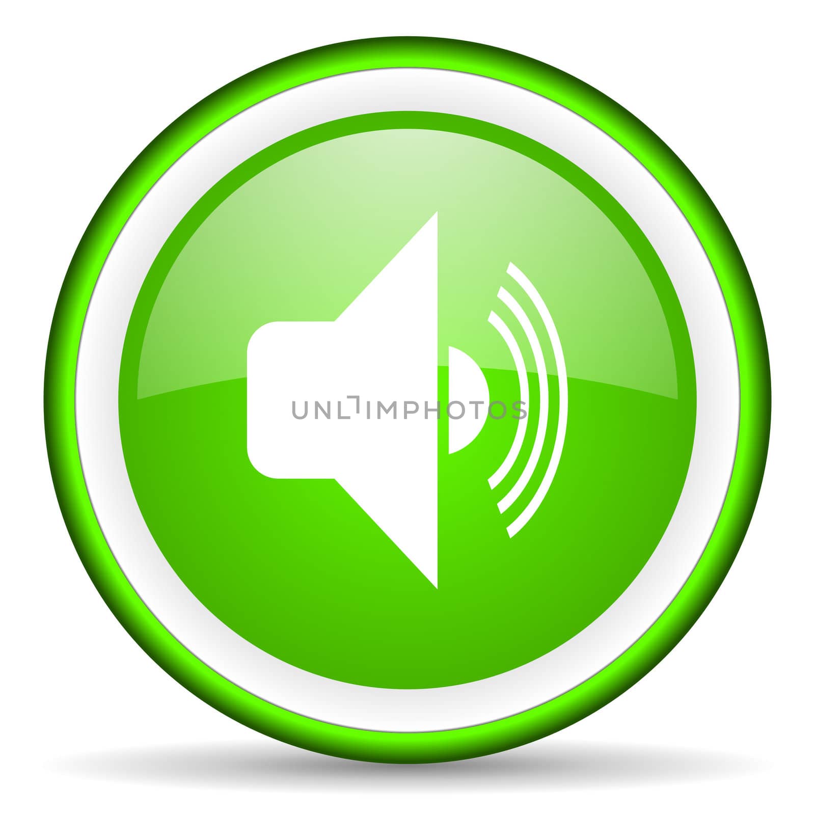 volume green glossy icon on white background
