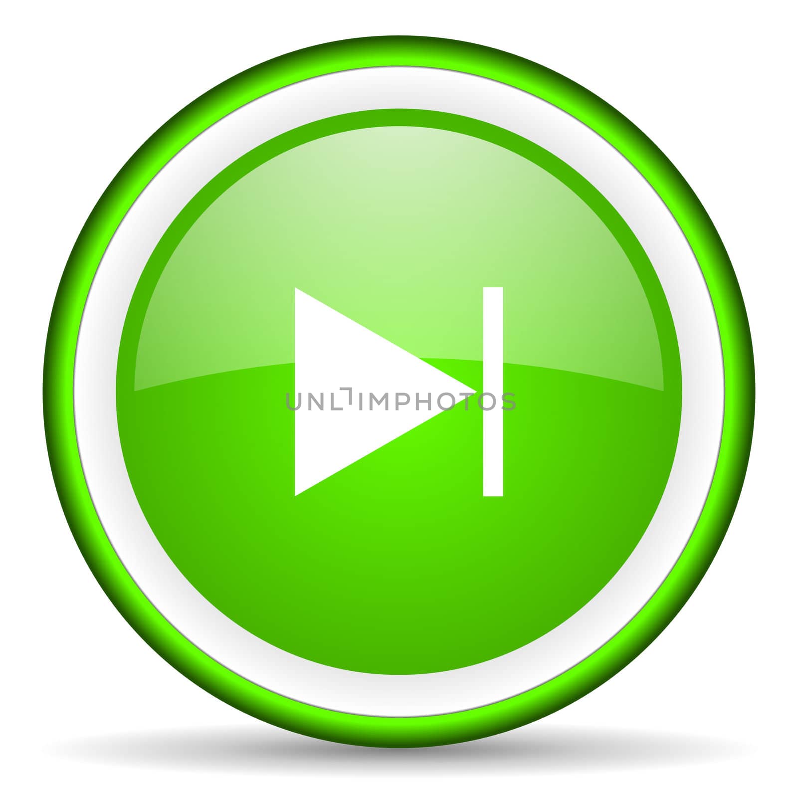 next green glossy icon on white background