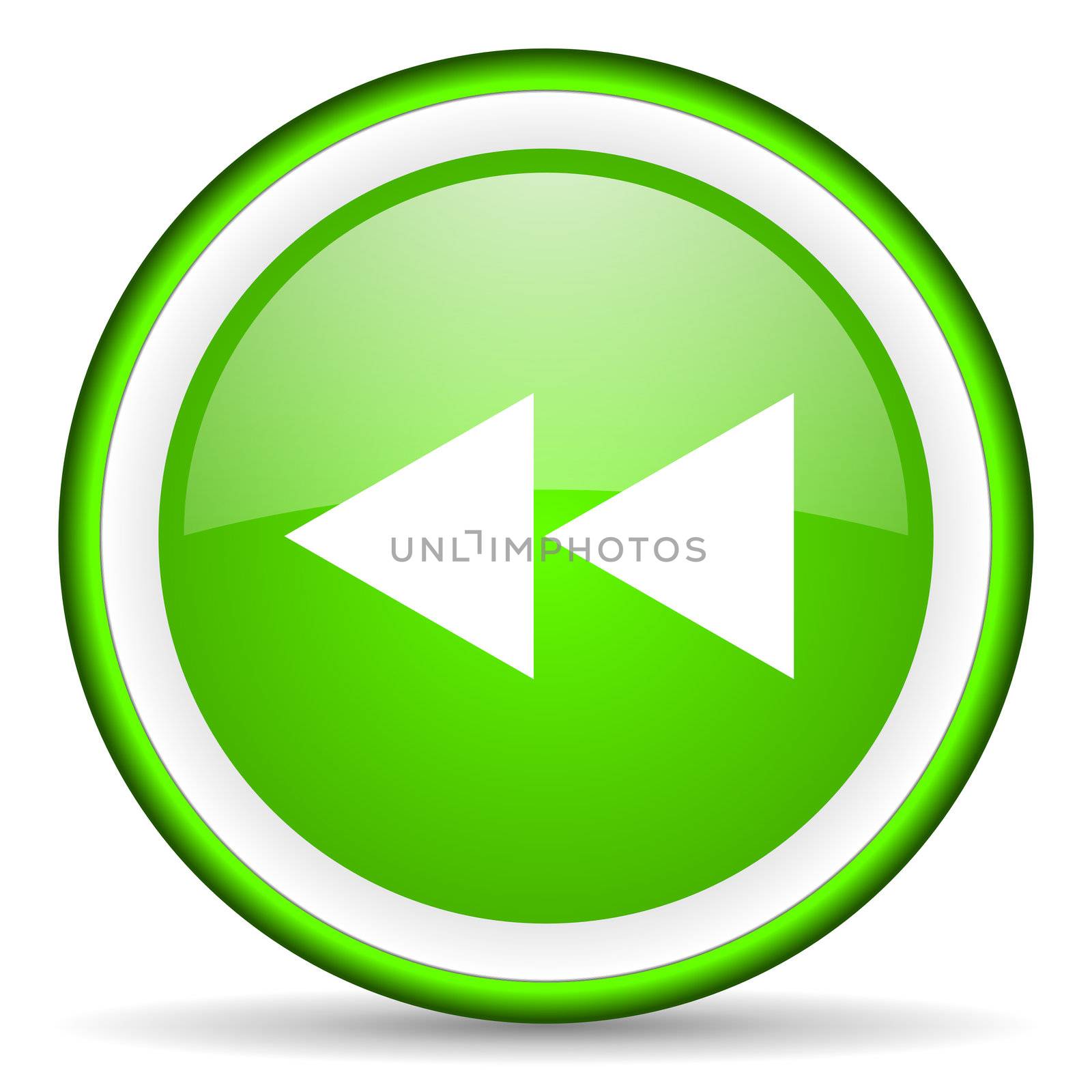 scroll green glossy icon on white background