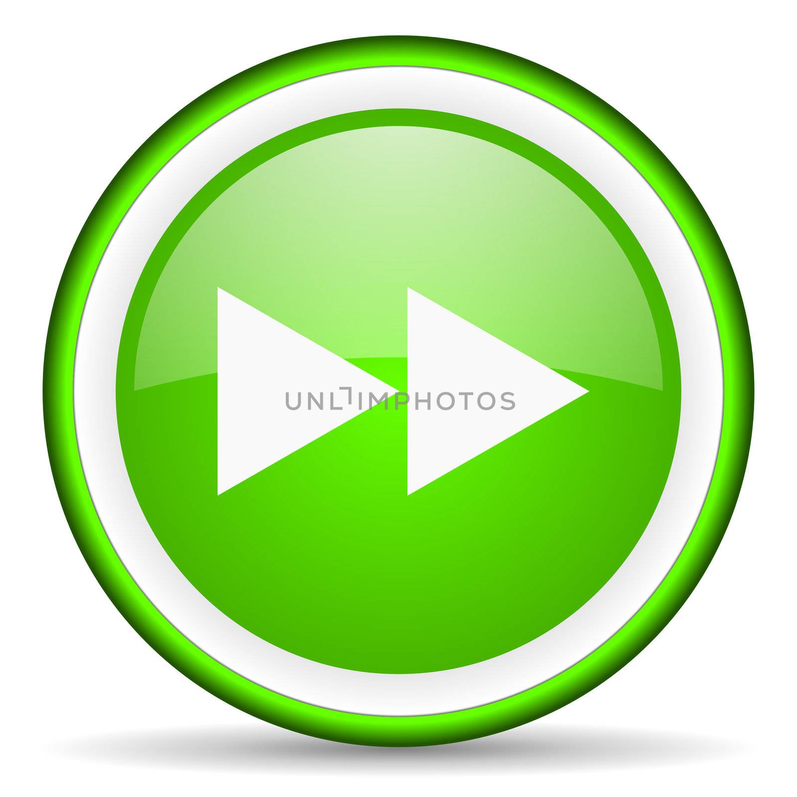 scroll green glossy icon on white background