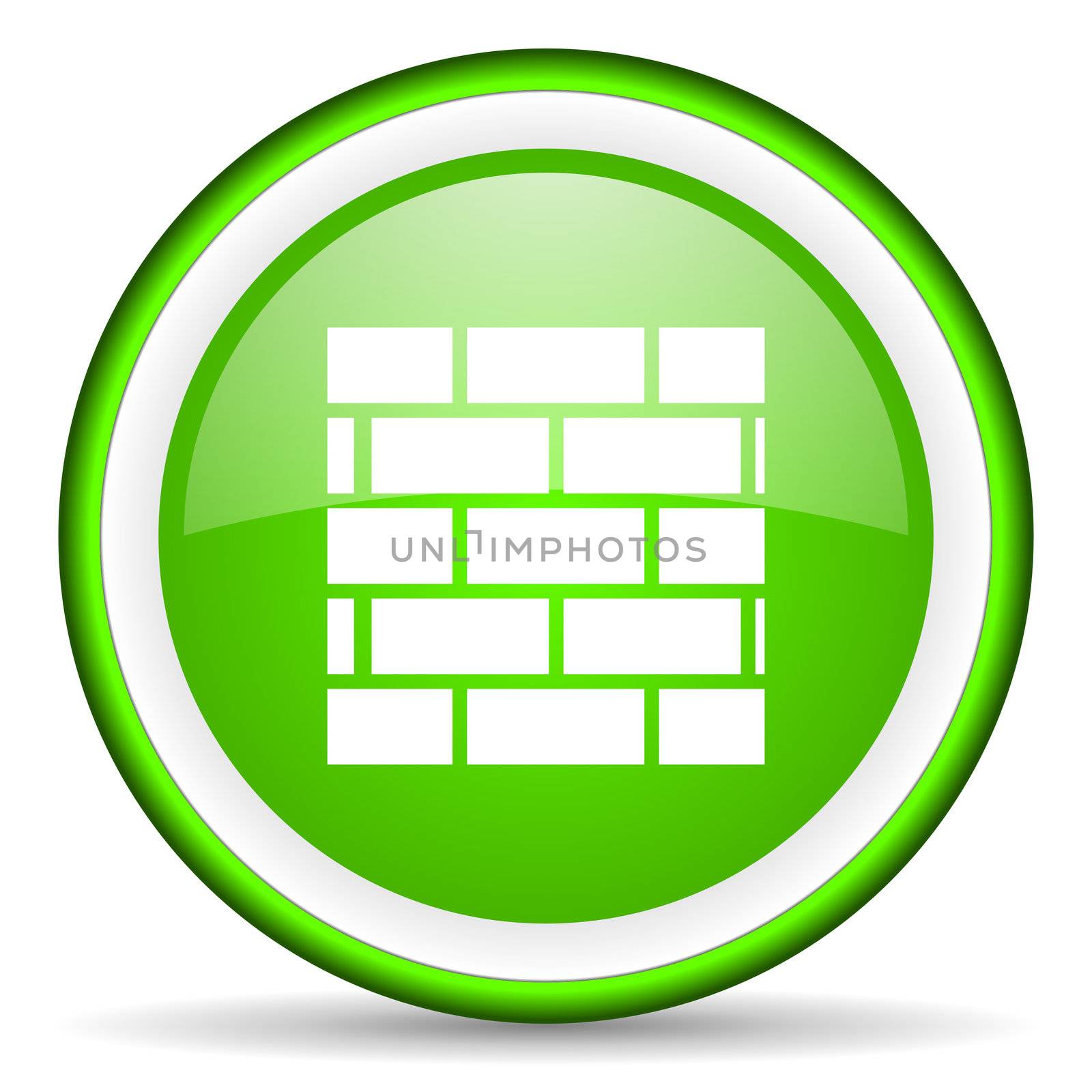 firewall green glossy icon on white background