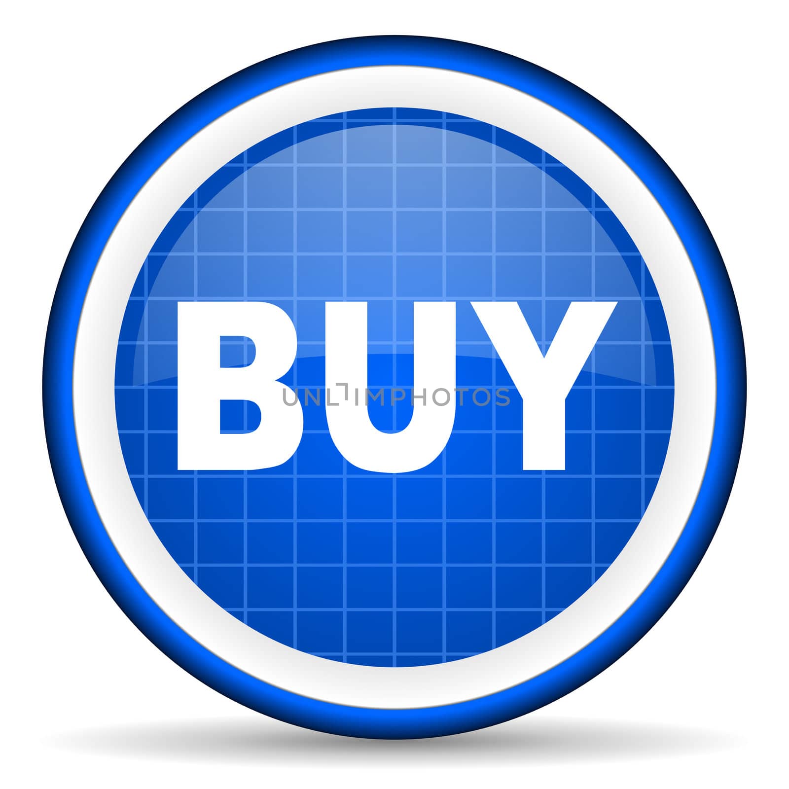 buy blue glossy icon on white background