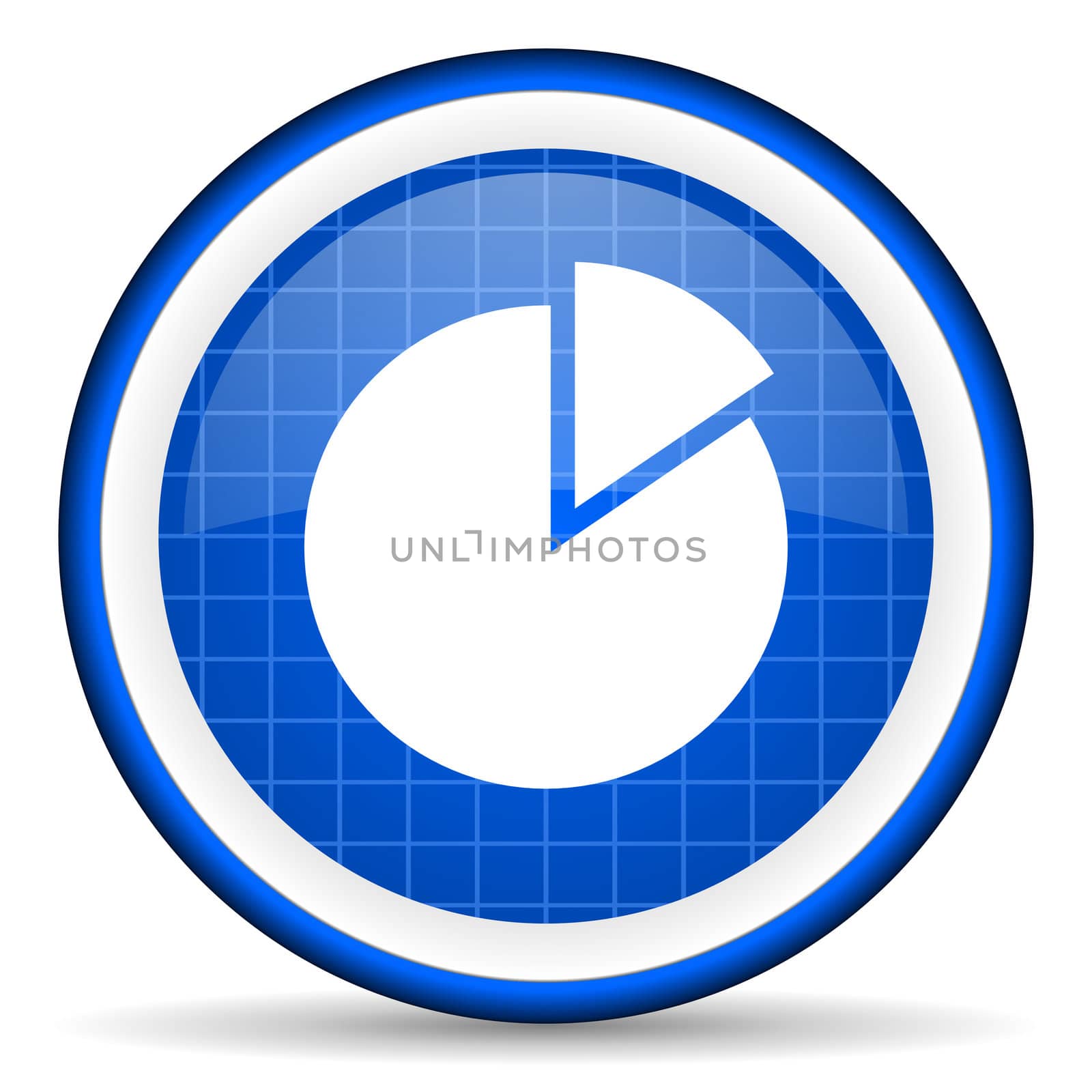 chart blue glossy icon on white background