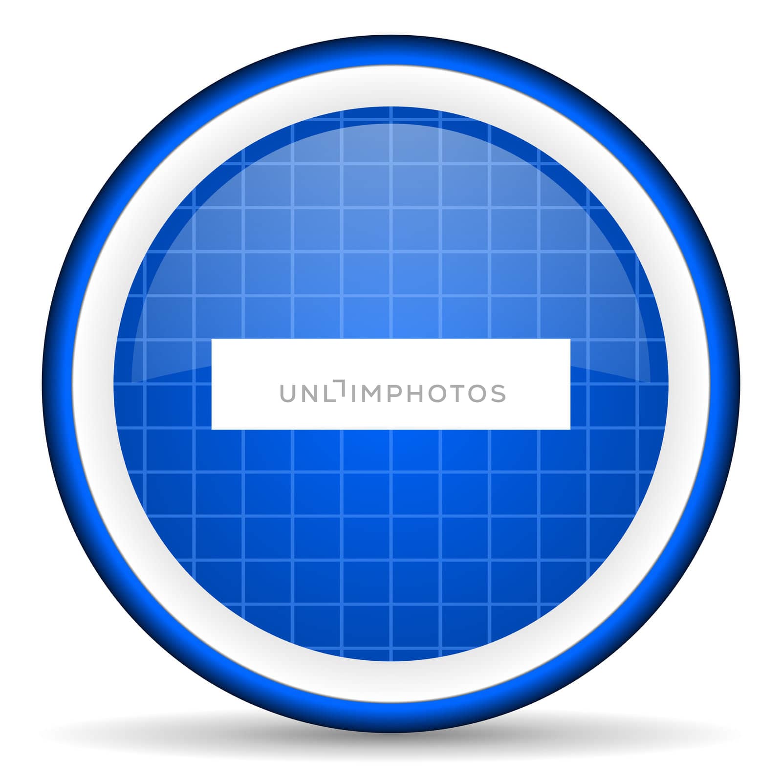 minus blue glossy icon on white background