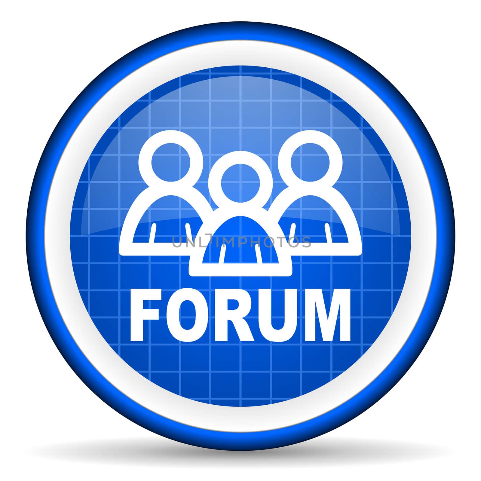 forum blue glossy icon on white background