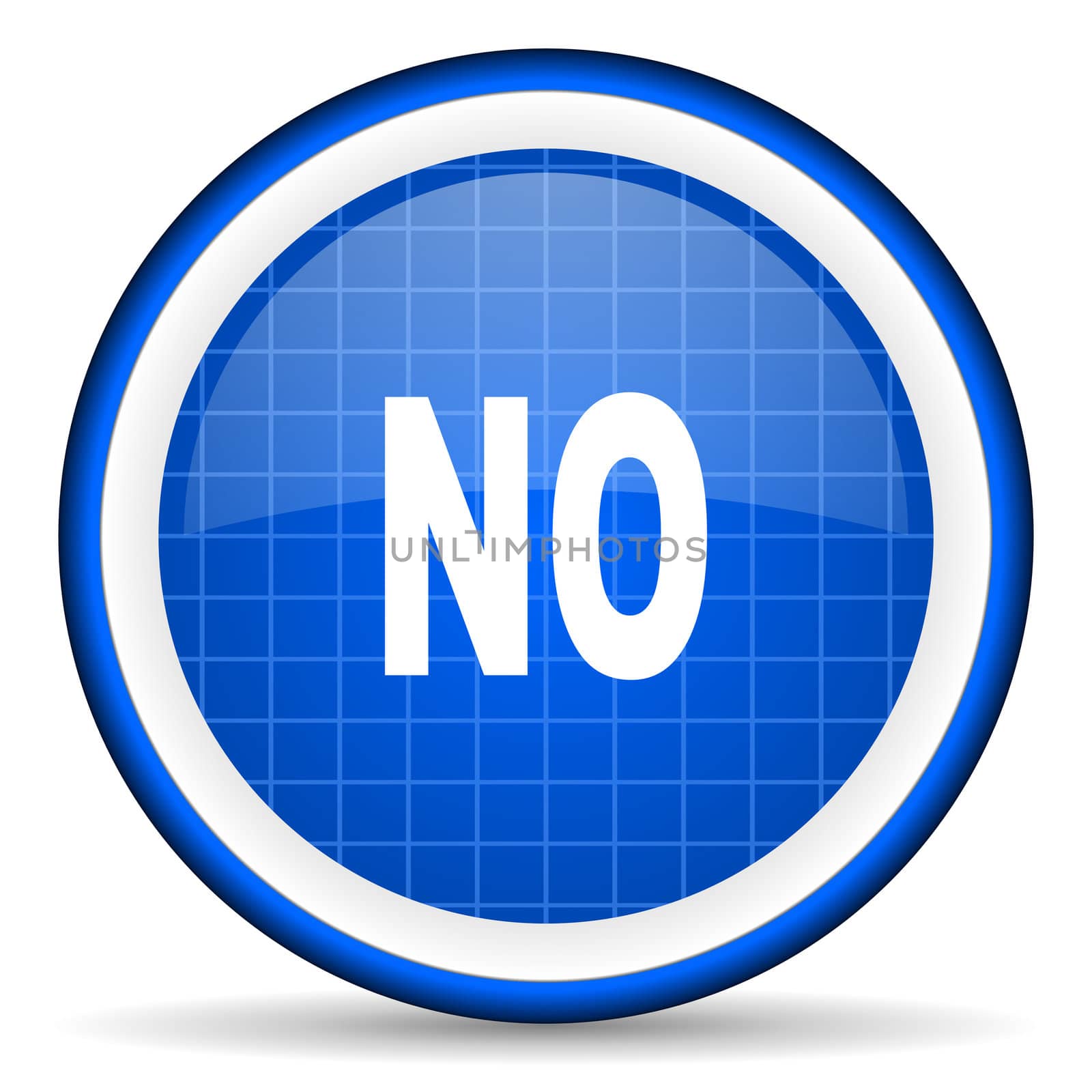 no blue glossy icon on white background
