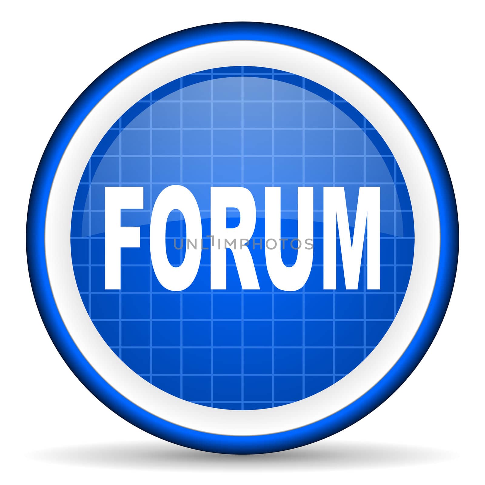 forum blue glossy icon on white background