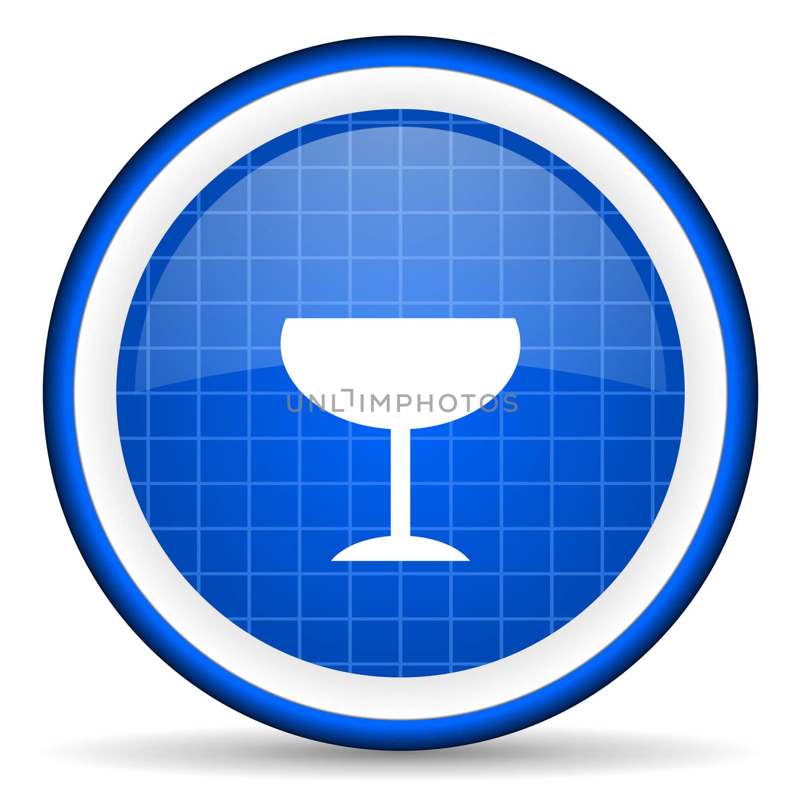 glass blue glossy icon on white background