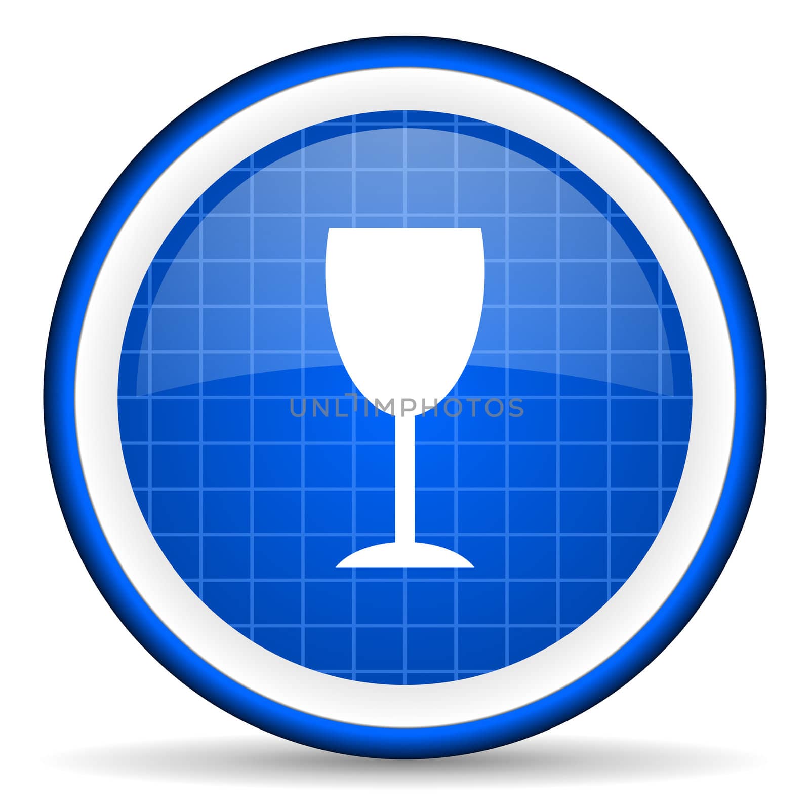 glass blue glossy icon on white background