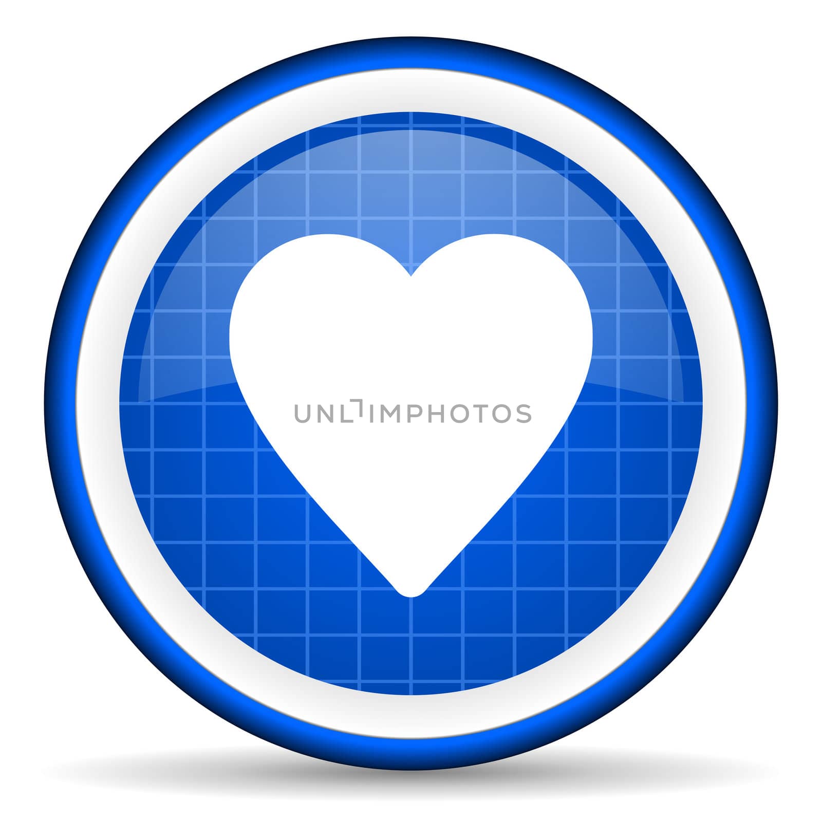 heart blue glossy icon on white background