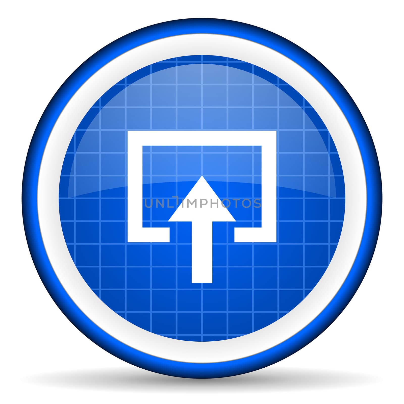enter blue glossy icon on white background