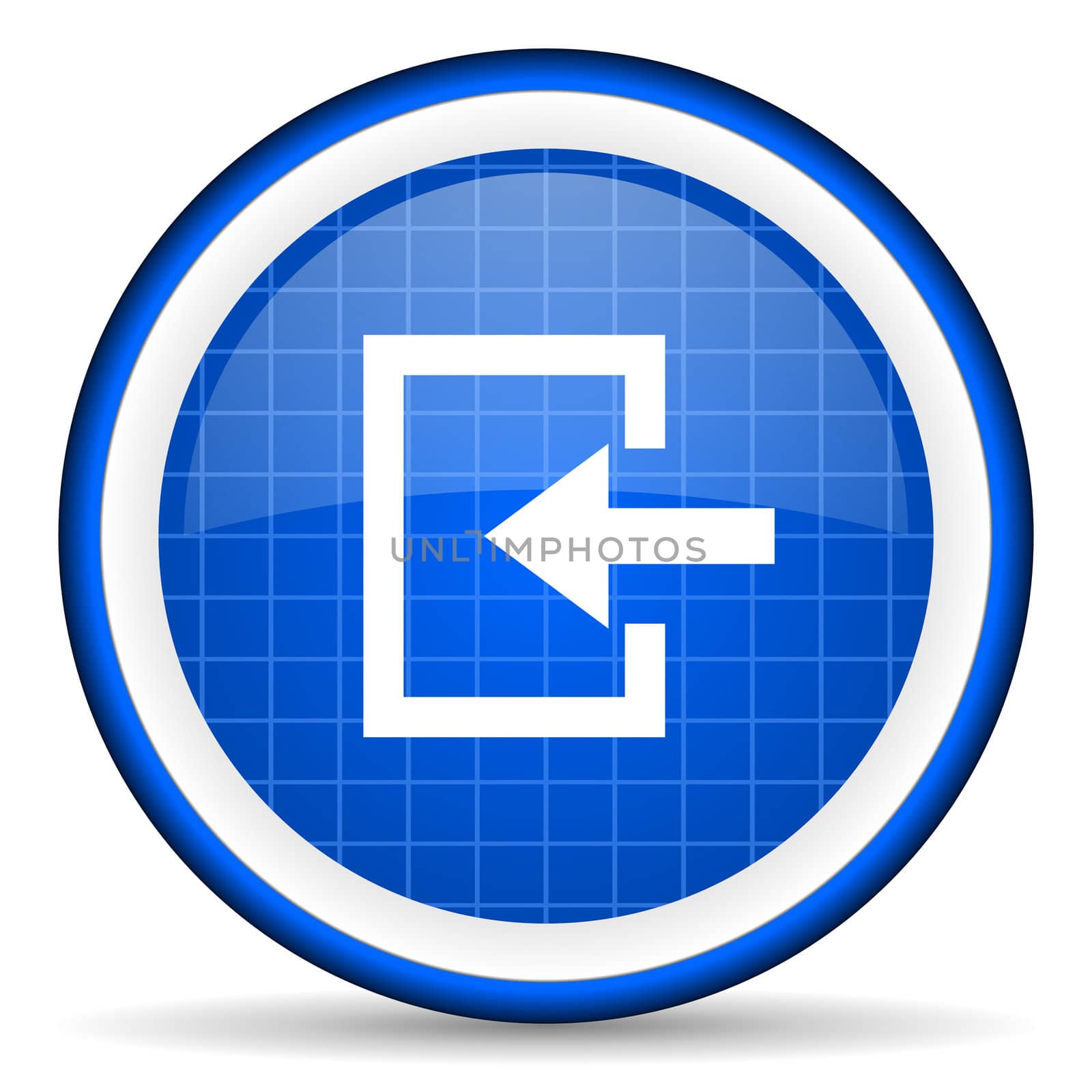 enter blue glossy icon on white background