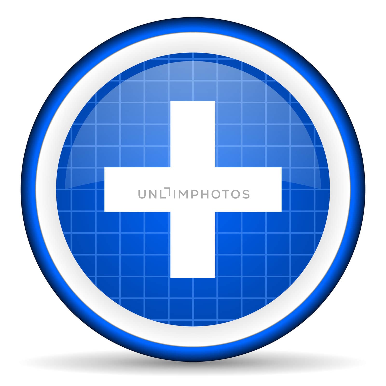 emergency blue glossy icon on white background