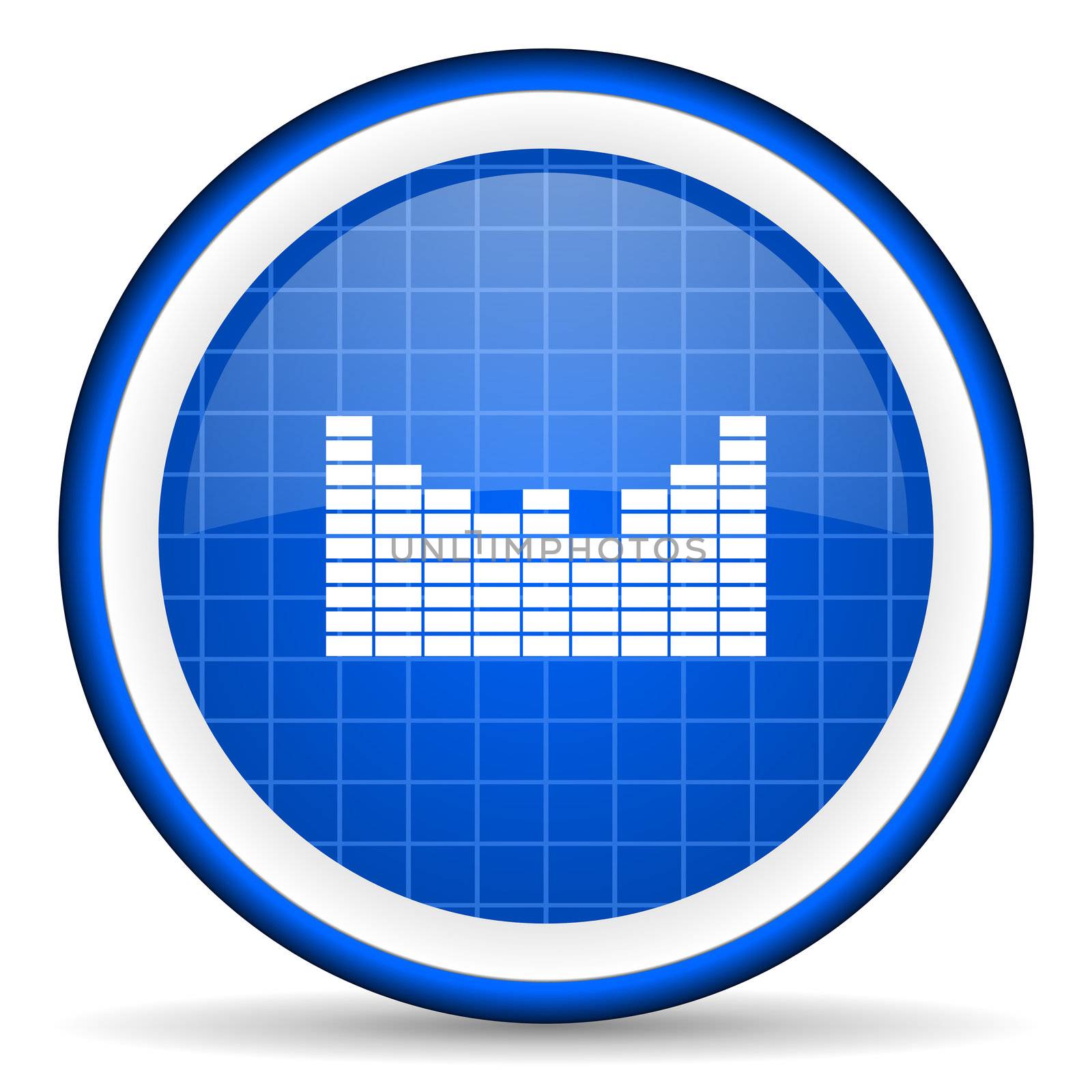 sound blue glossy icon on white background