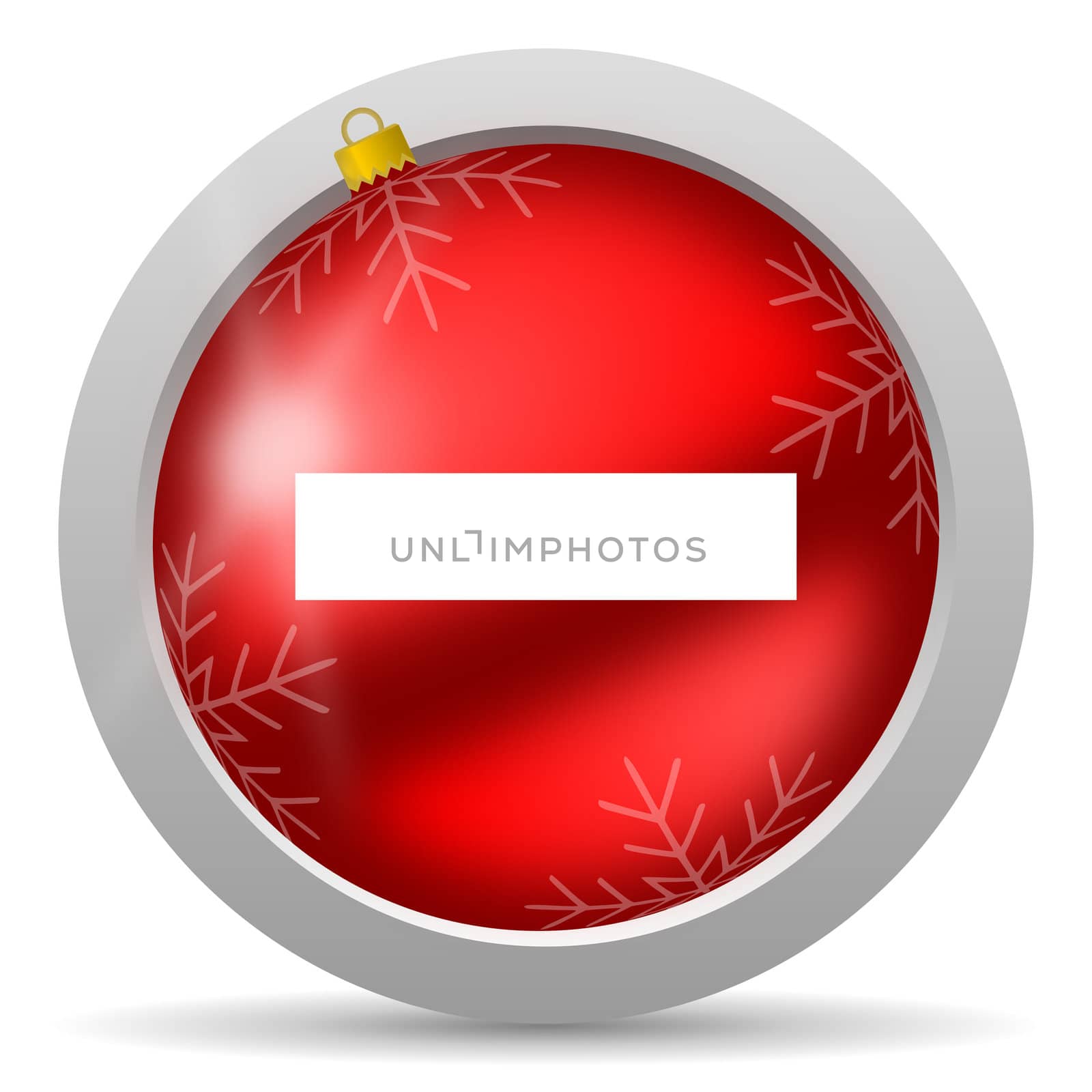 minus red glossy christmas icon on white background