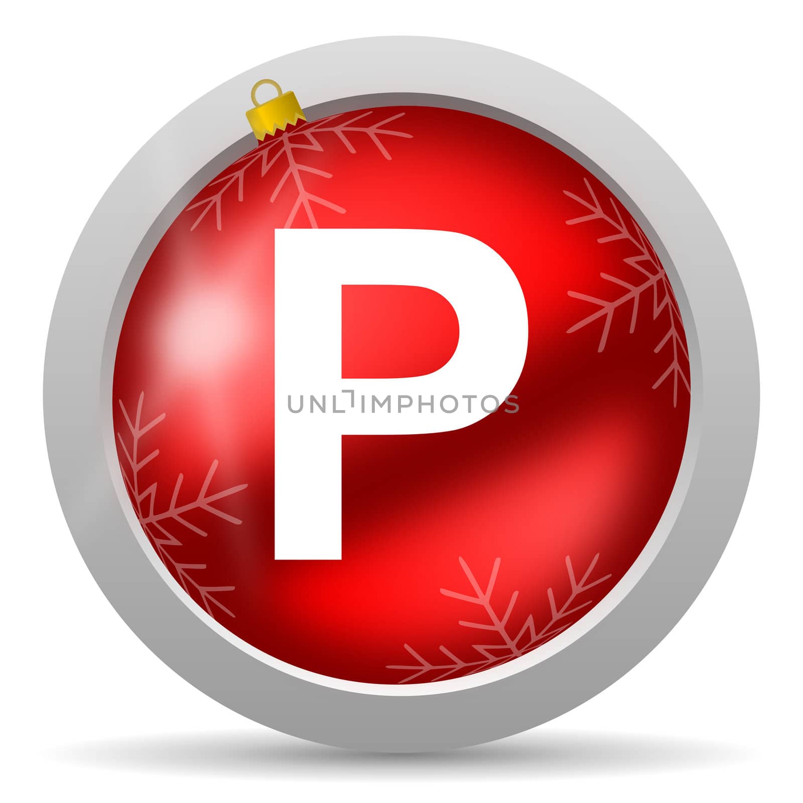 park red glossy christmas icon on white background