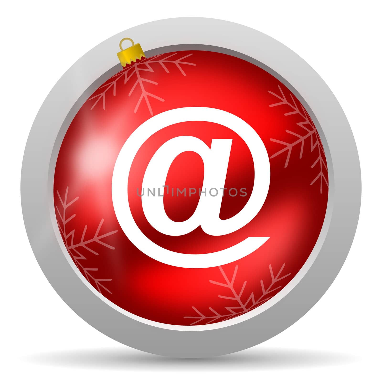 at red glossy christmas icon on white background
