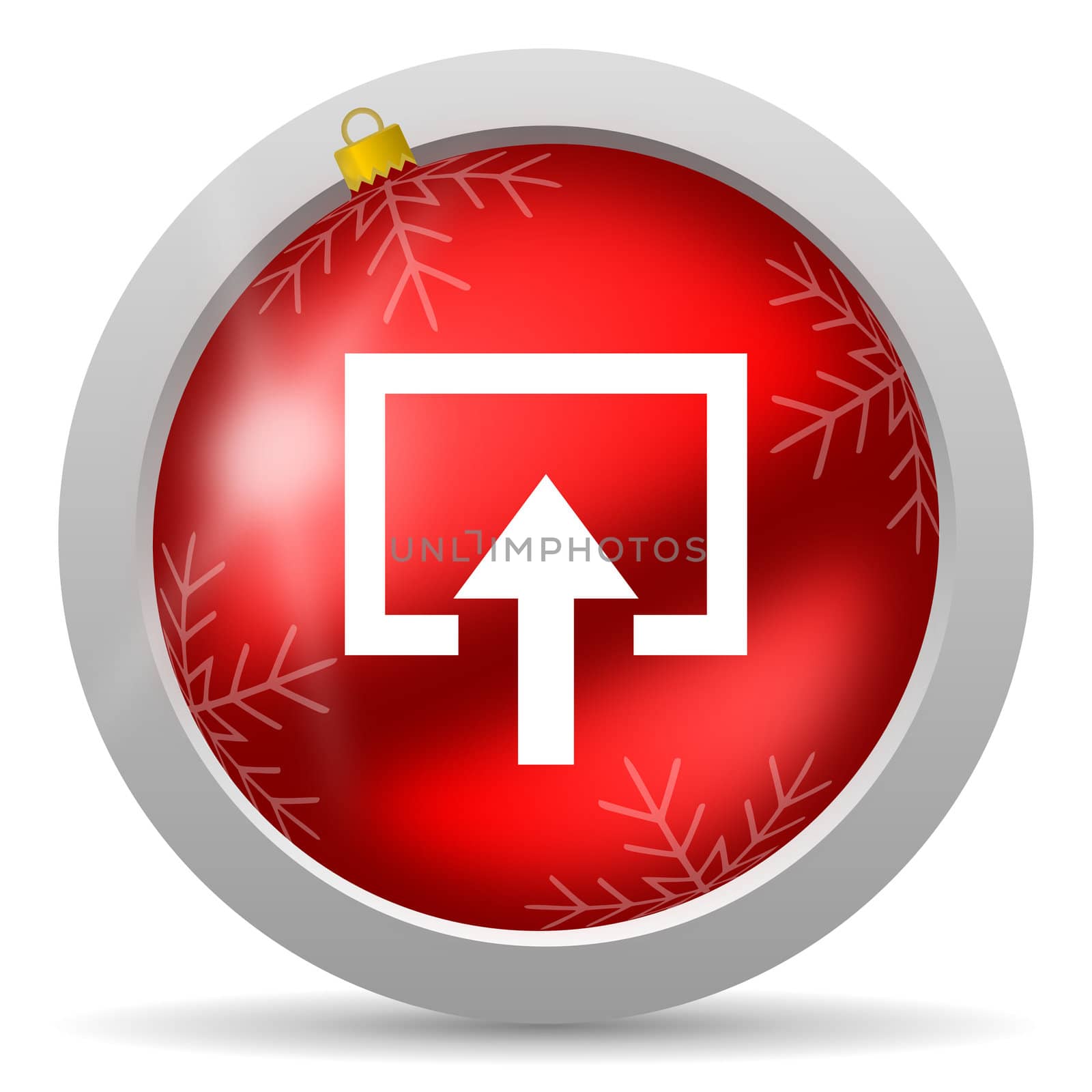 enter red glossy christmas icon on white background