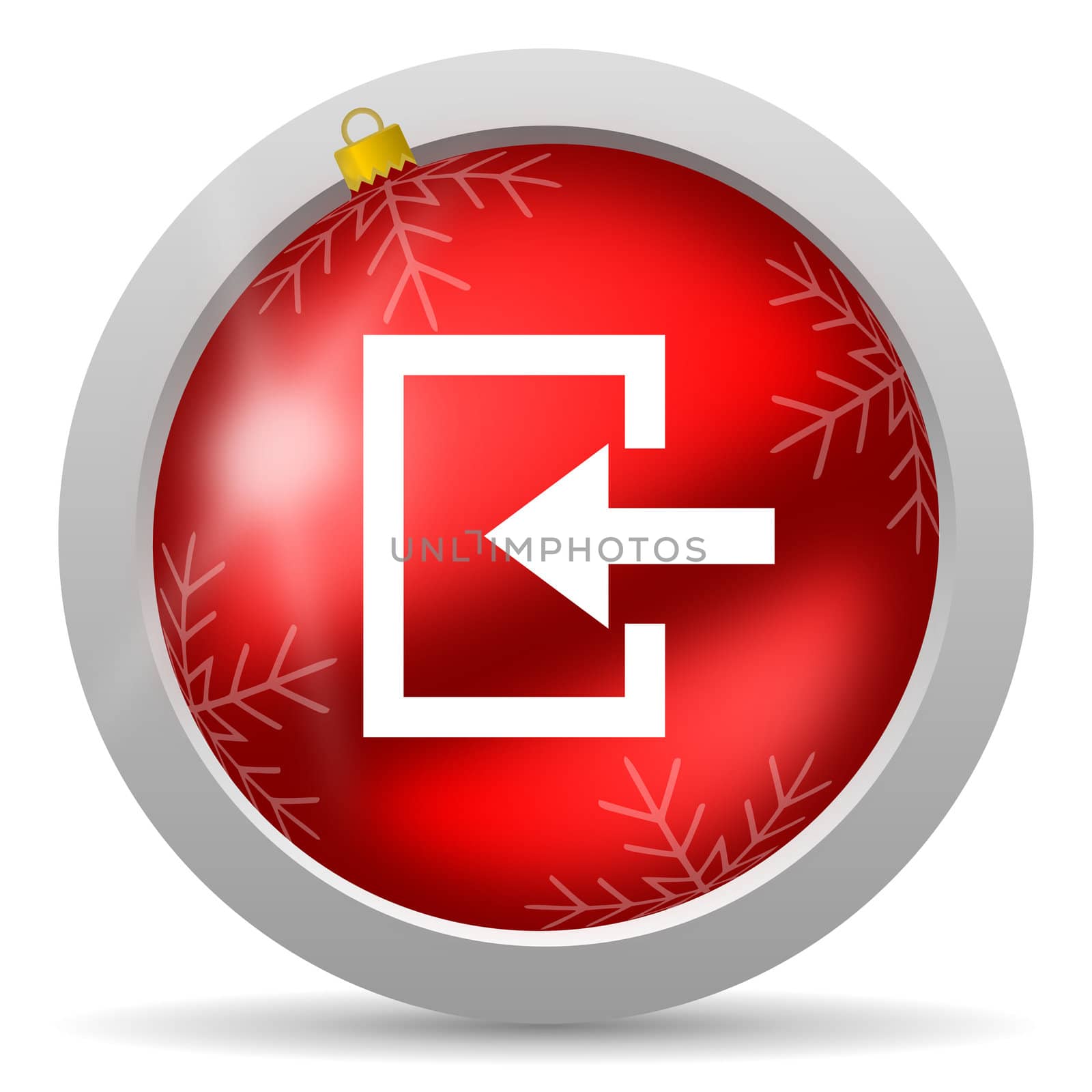 enter red glossy christmas icon on white background