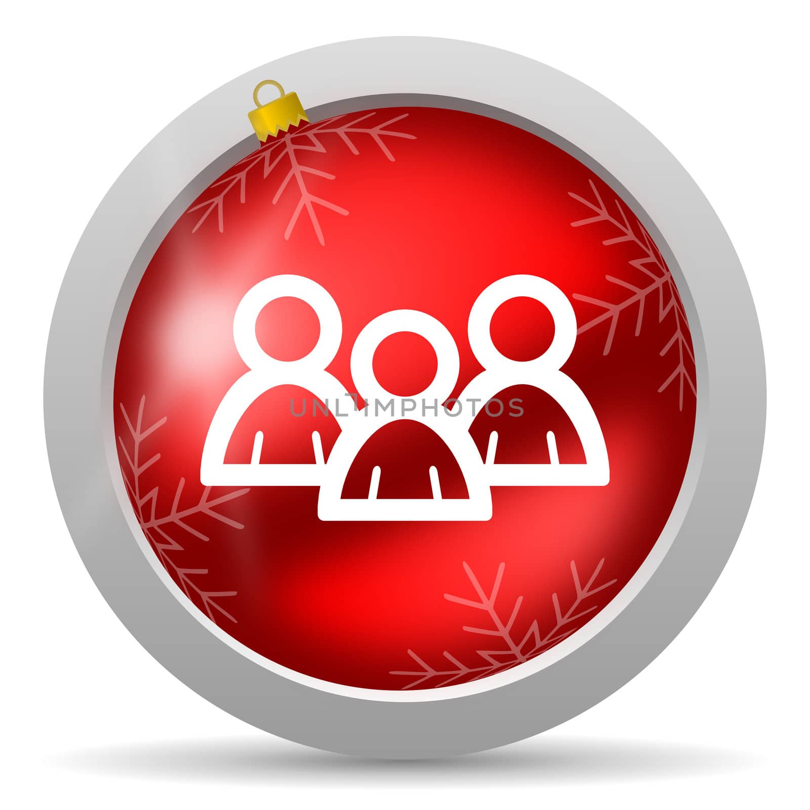 forum red glossy christmas icon on white background