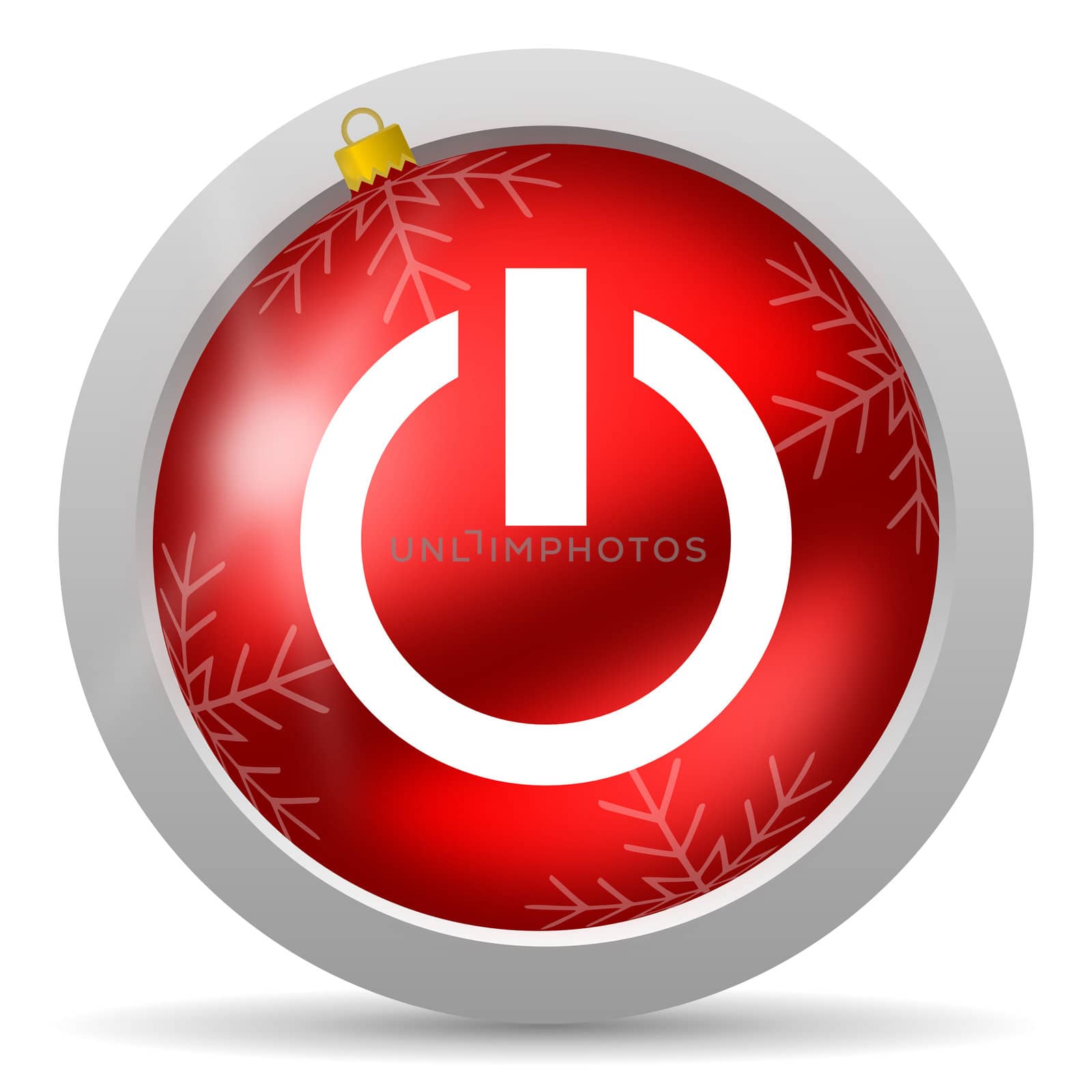 power red glossy christmas icon on white background