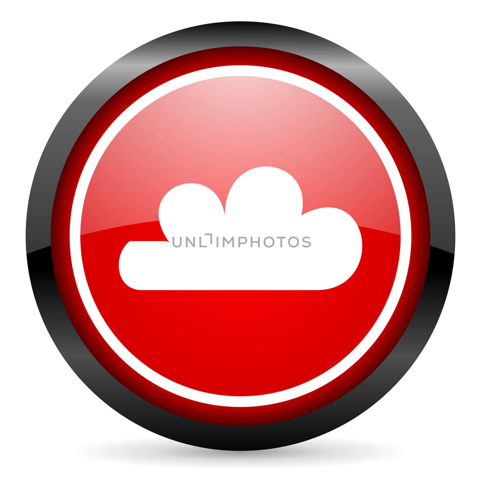 weather round red glossy icon on white background