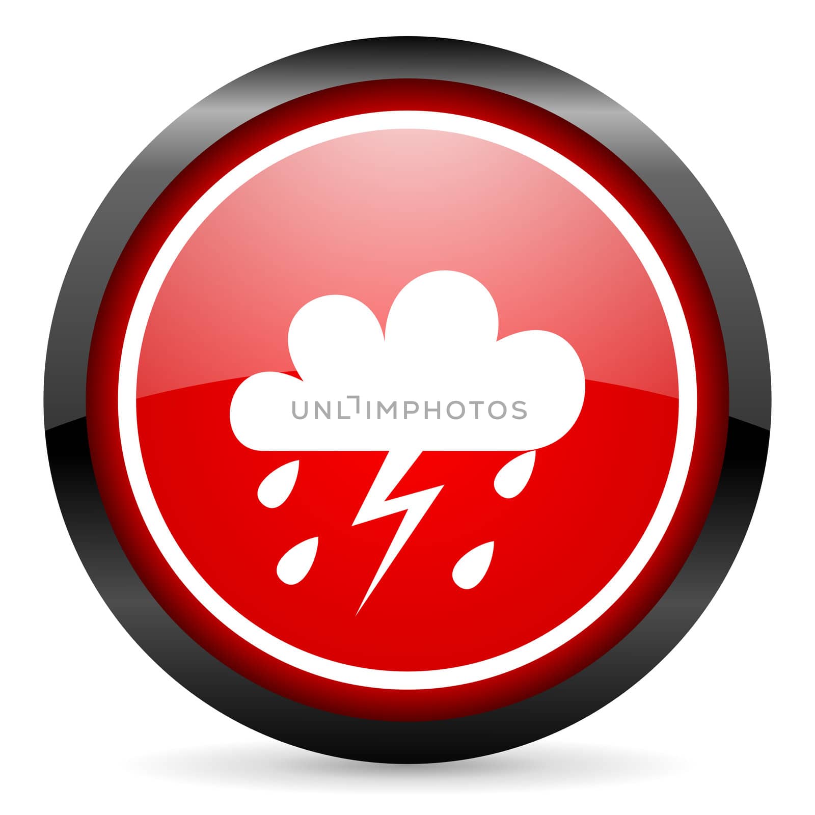 weather round red glossy icon on white background