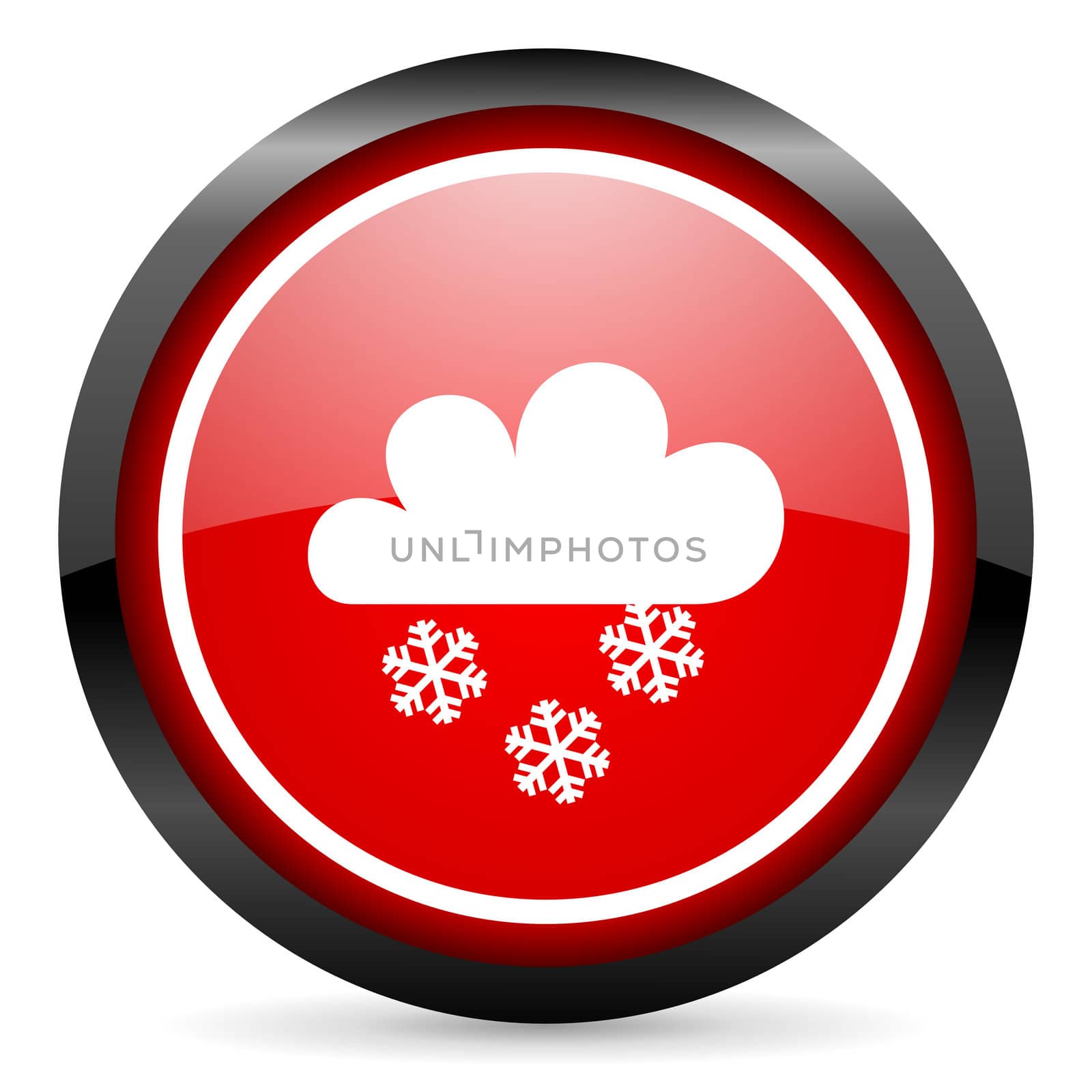 weather round red glossy icon on white background