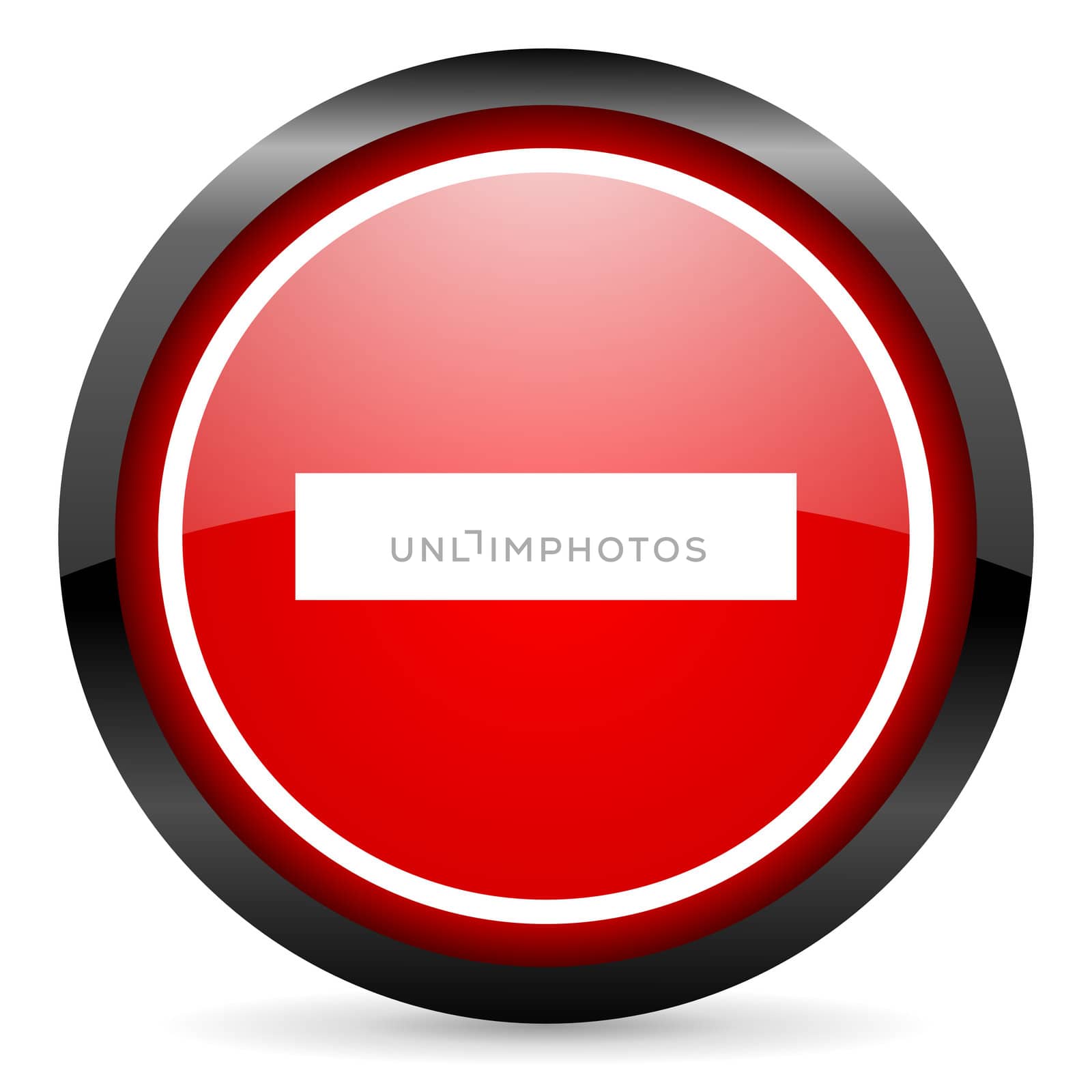 minus round red glossy icon on white background