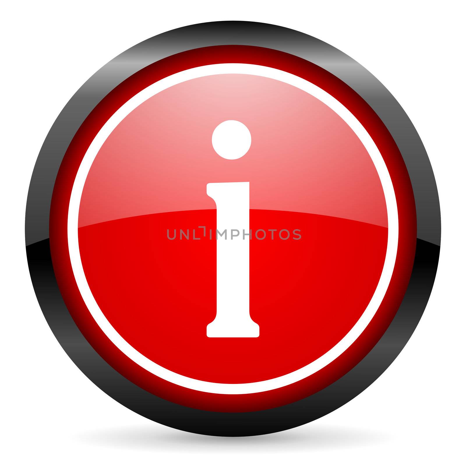 information round red glossy icon on white background
