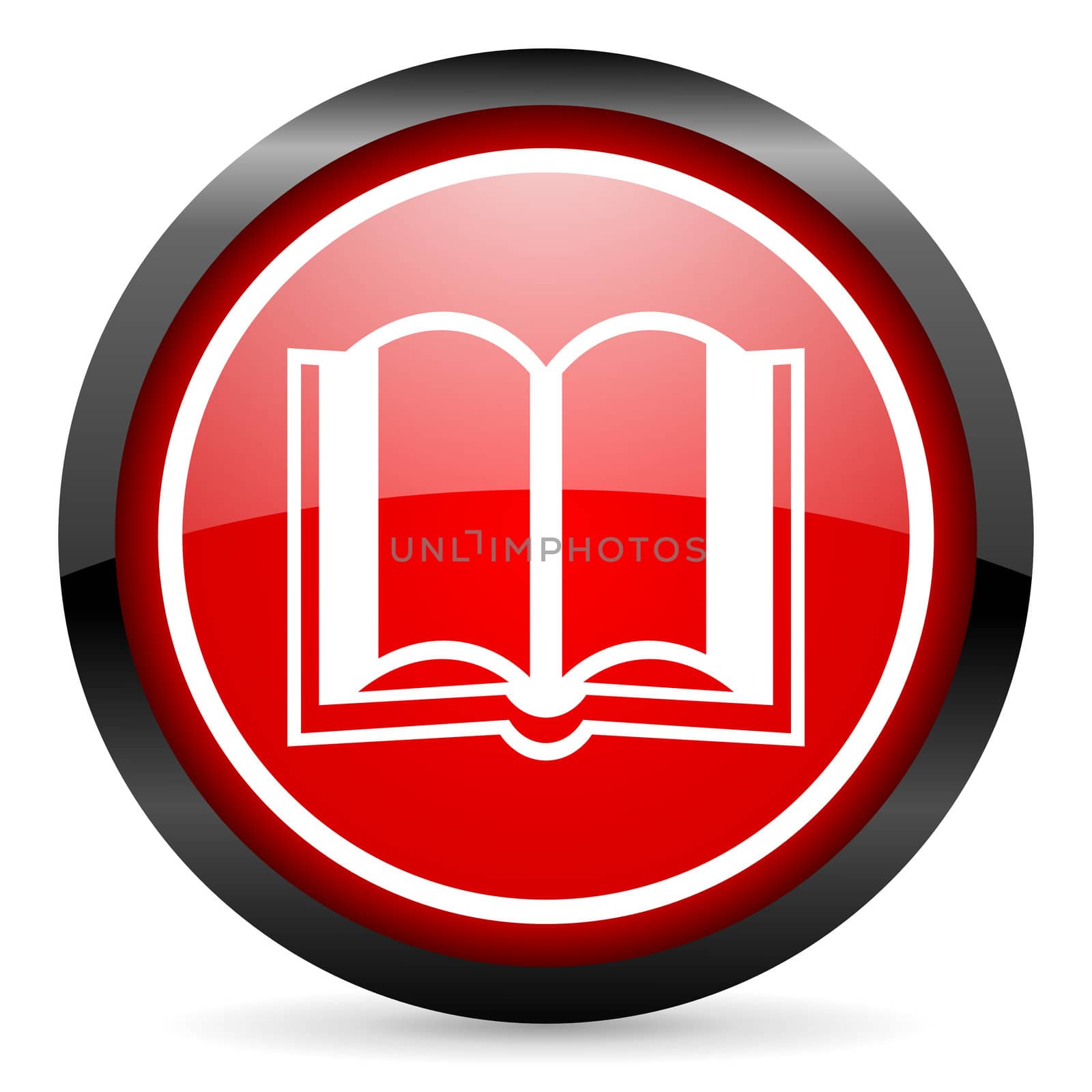 book round red glossy icon on white background