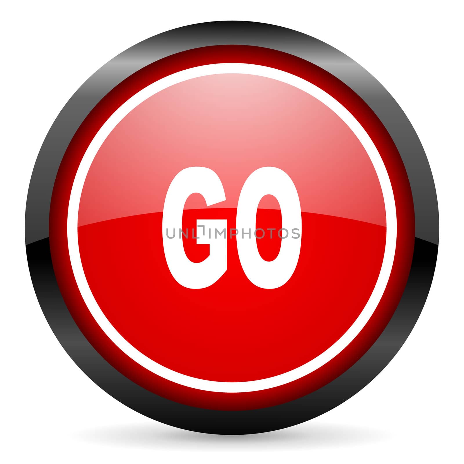 go round red glossy icon on white background