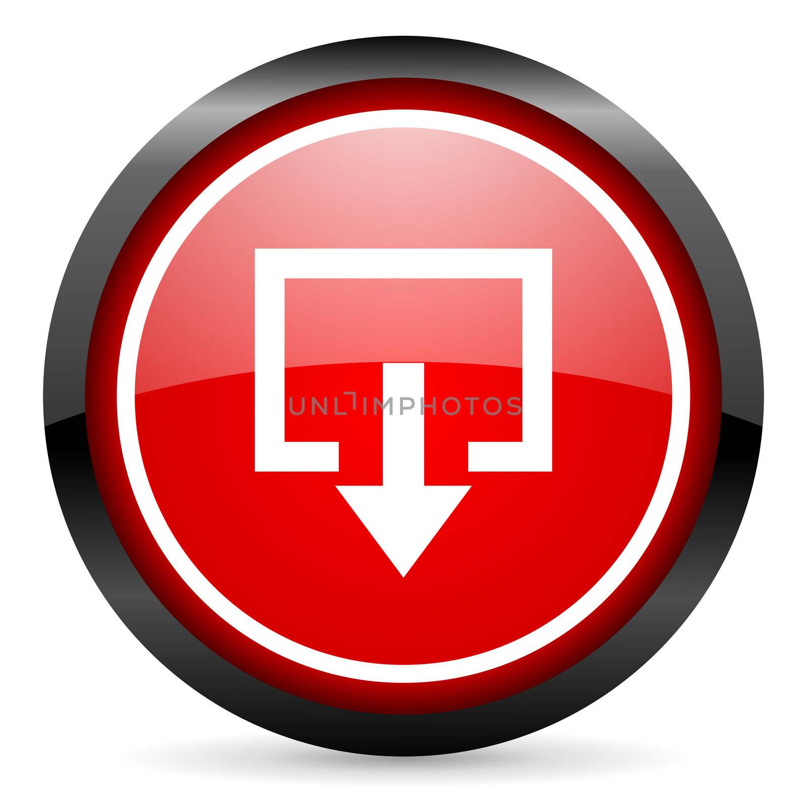 exit round red glossy icon on white background