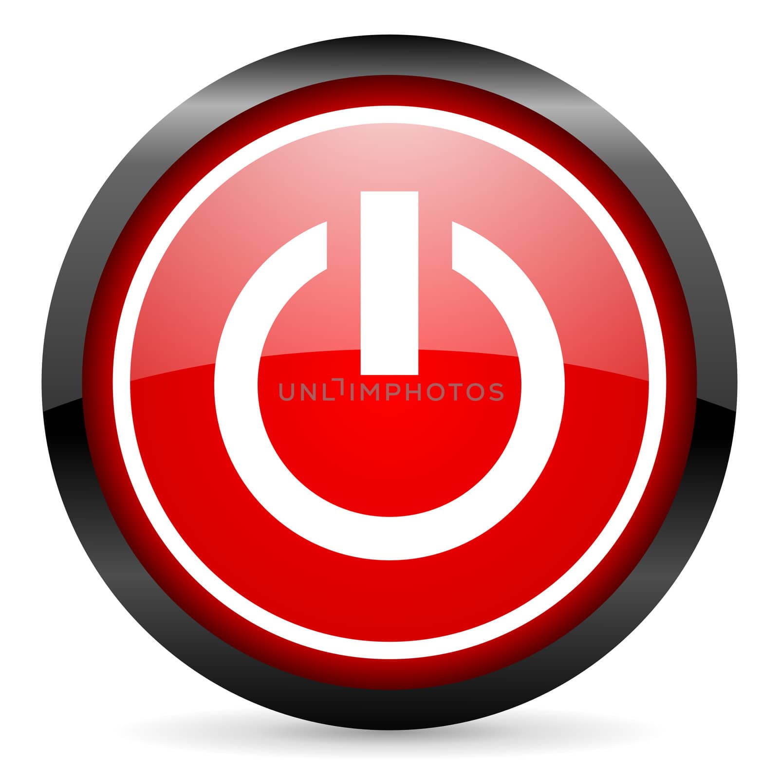 power round red glossy icon on white background