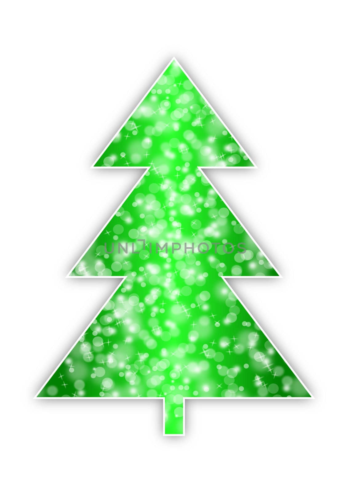 christmas tree with snowflakes on white background