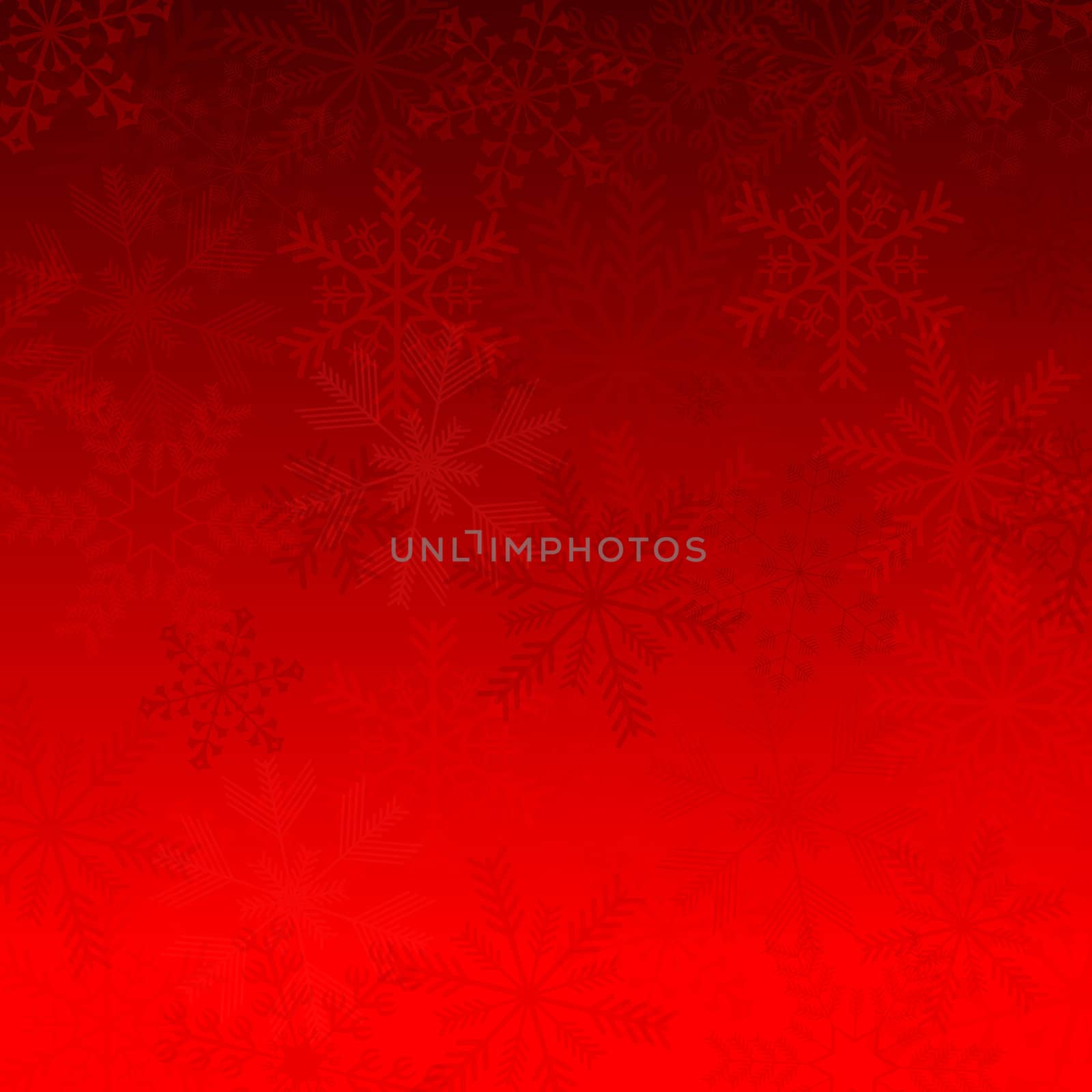 red christmas card with snowflakes