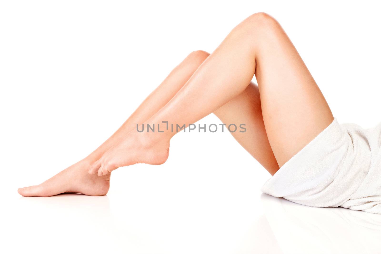female legs and towel by imarin