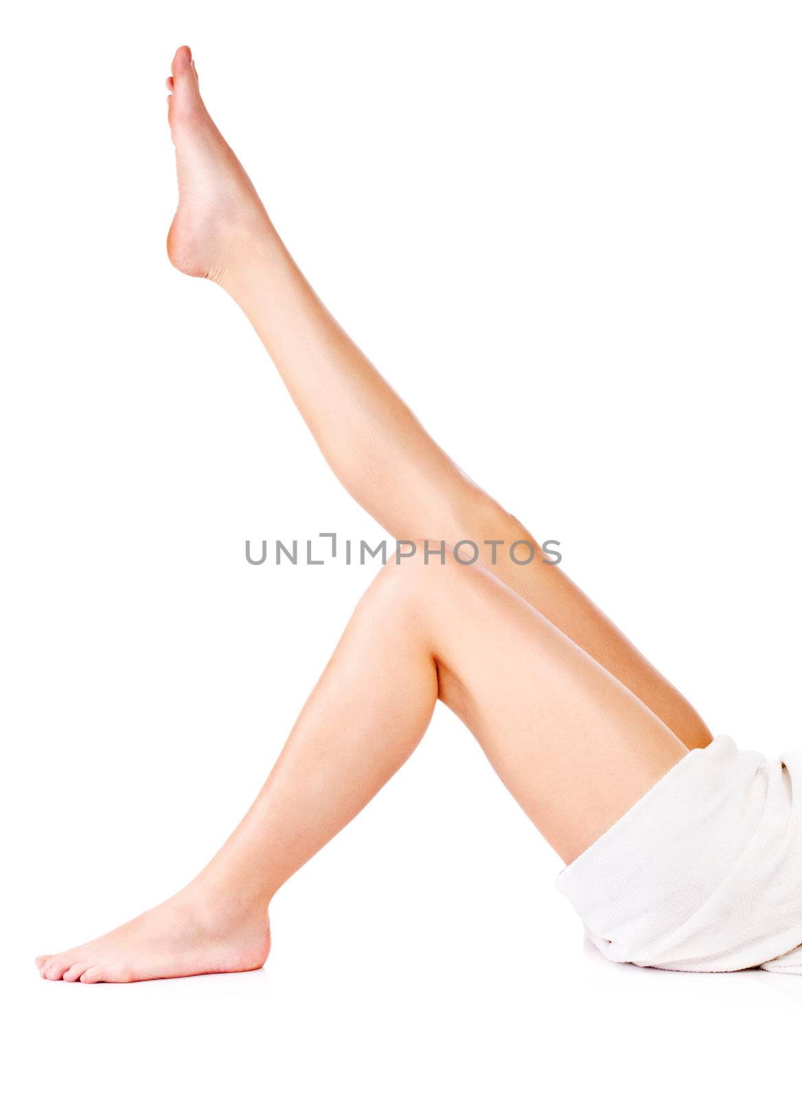 legs of young woman, isolate on white background. Health concept
