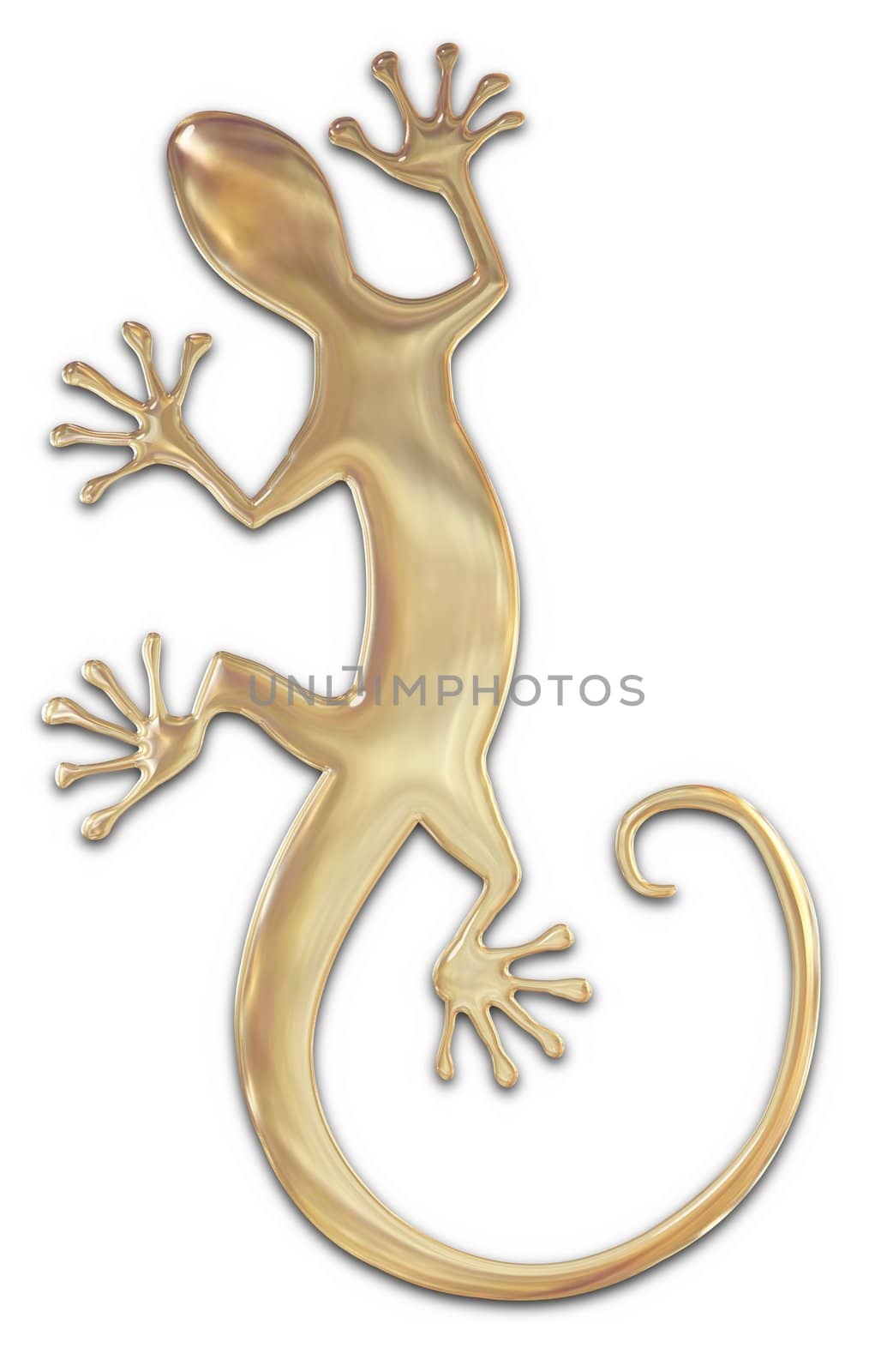 Illustration of an isolated gold Gecko